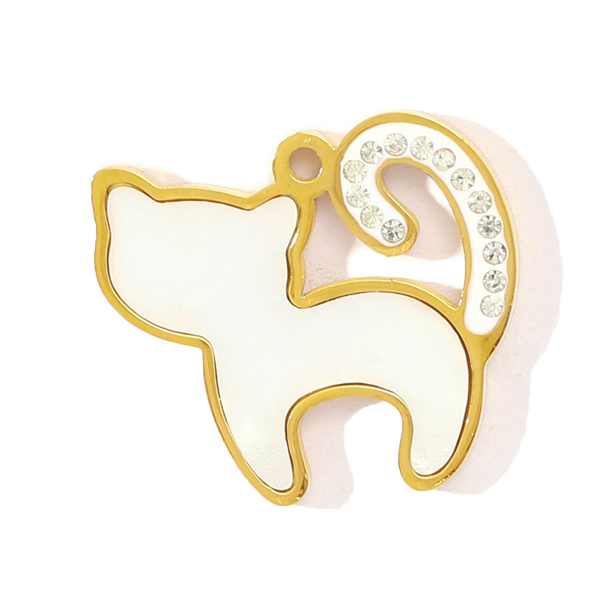 6pcs/pack Stainless Steel Little Cat Kitten DIY Bracelet Charms Women Enamel Butterfly Necklace Pendant Warm Colorful Jewelry