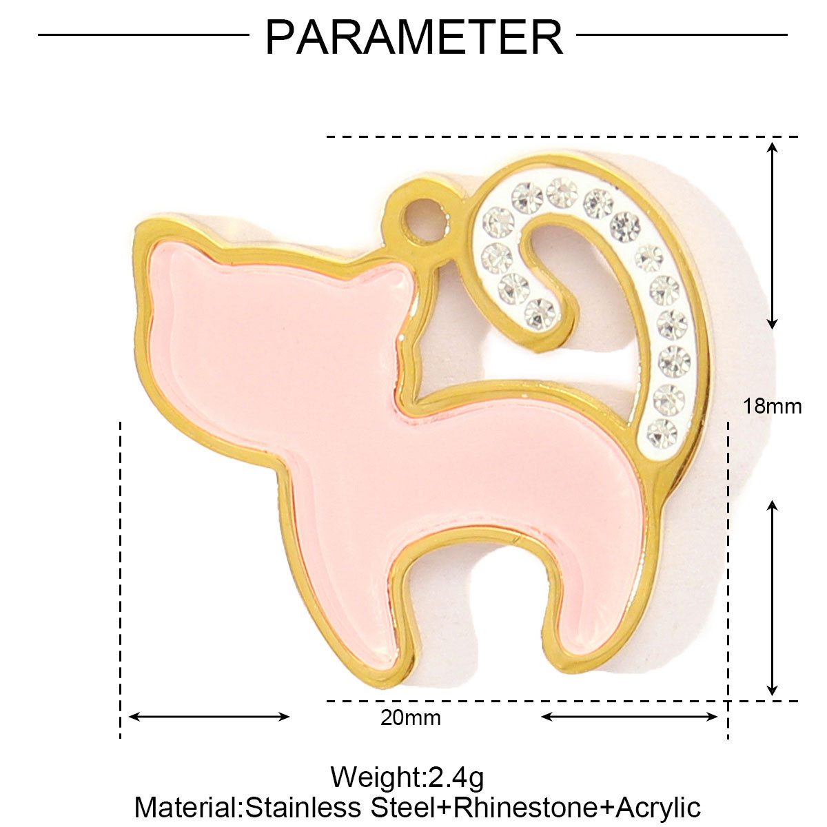 6pcs/pack Stainless Steel Little Cat Kitten DIY Bracelet Charms Women Enamel Butterfly Necklace Pendant Warm Colorful Jewelry