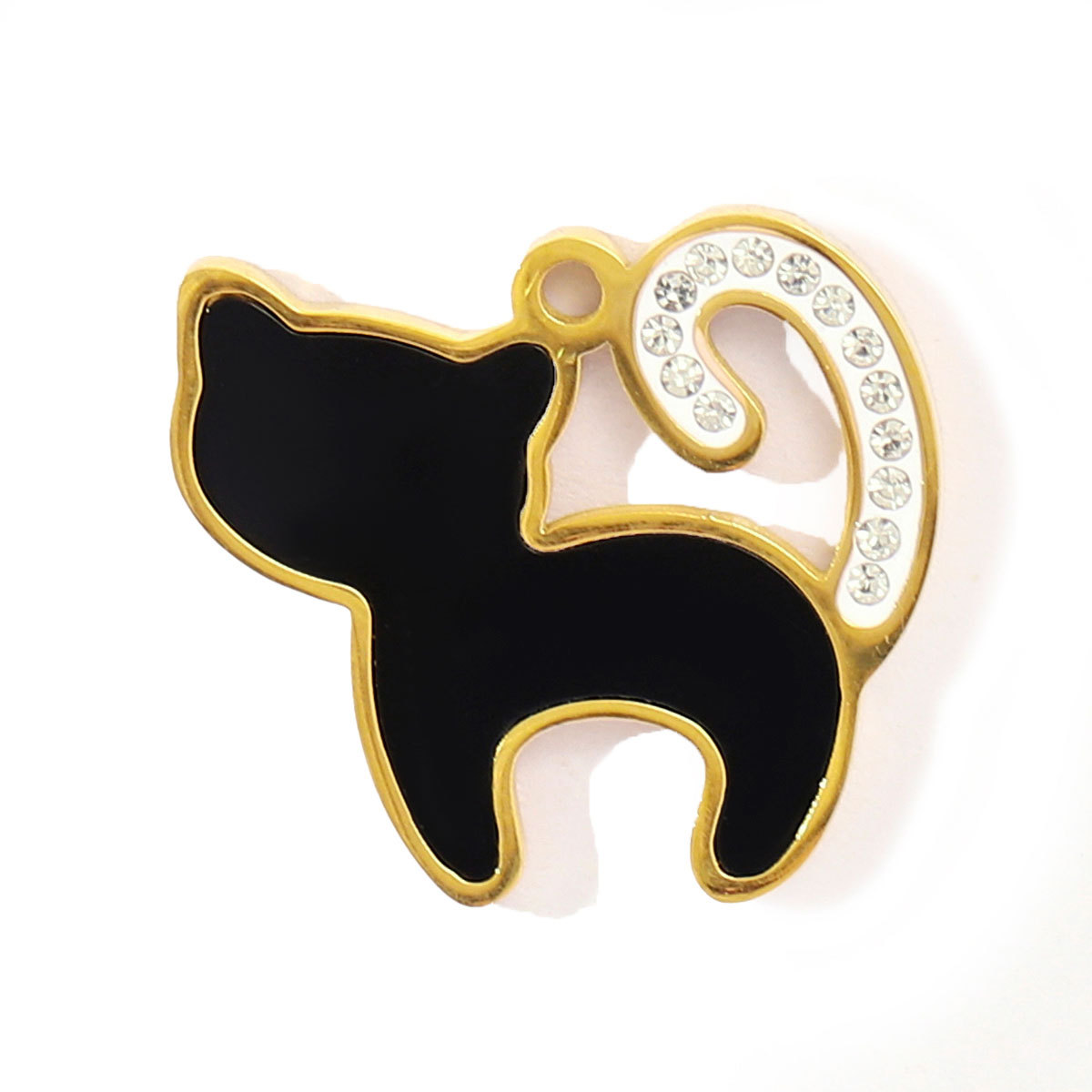 6pcs/pack Stainless Steel Little Cat Kitten DIY Bracelet Charms Women Enamel Butterfly Necklace Pendant Warm Colorful Jewelry