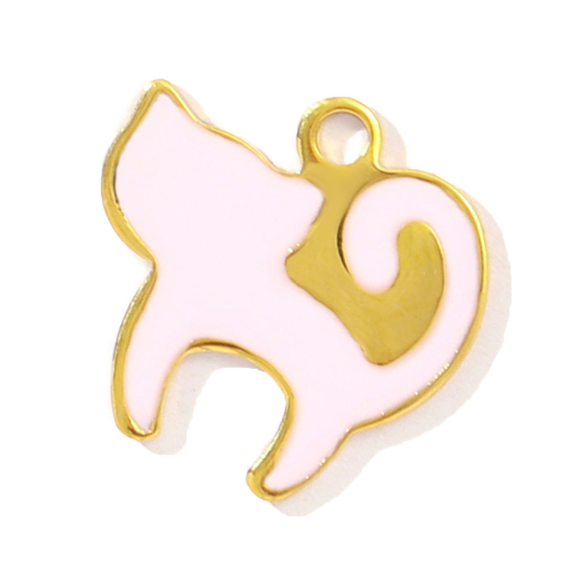 6pcs/pack Stainless Steel Little Cat Kitten DIY Bracelet Charms Women Enamel Butterfly Necklace Pendant Warm Colorful Jewelry