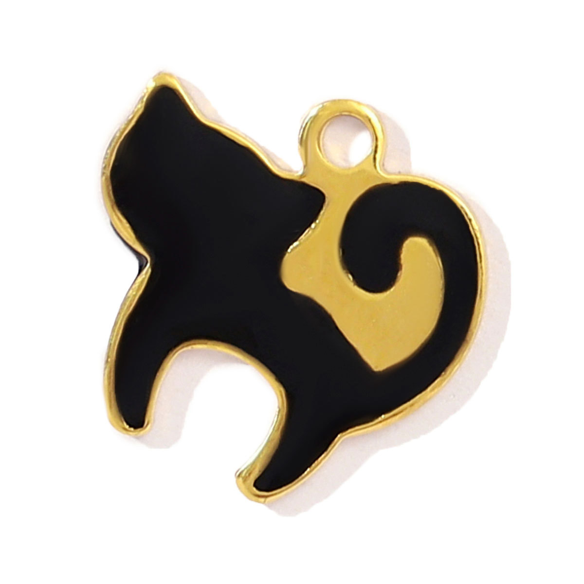 6pcs/pack Stainless Steel Little Cat Kitten DIY Bracelet Charms Women Enamel Butterfly Necklace Pendant Warm Colorful Jewelry