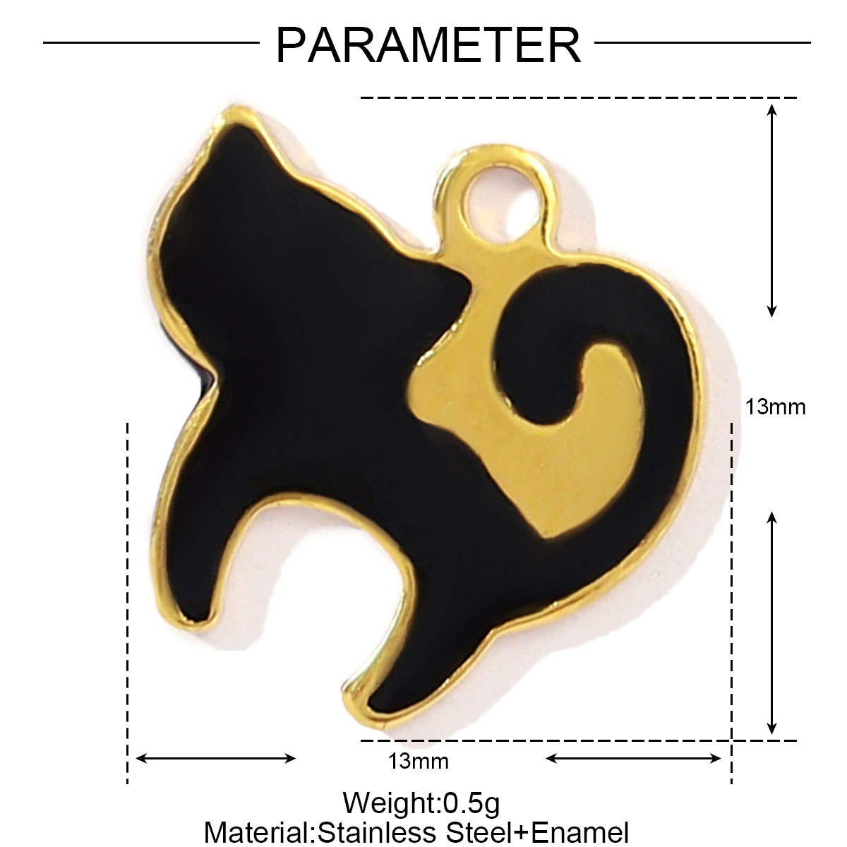 6pcs/pack Stainless Steel Little Cat Kitten DIY Bracelet Charms Women Enamel Butterfly Necklace Pendant Warm Colorful Jewelry