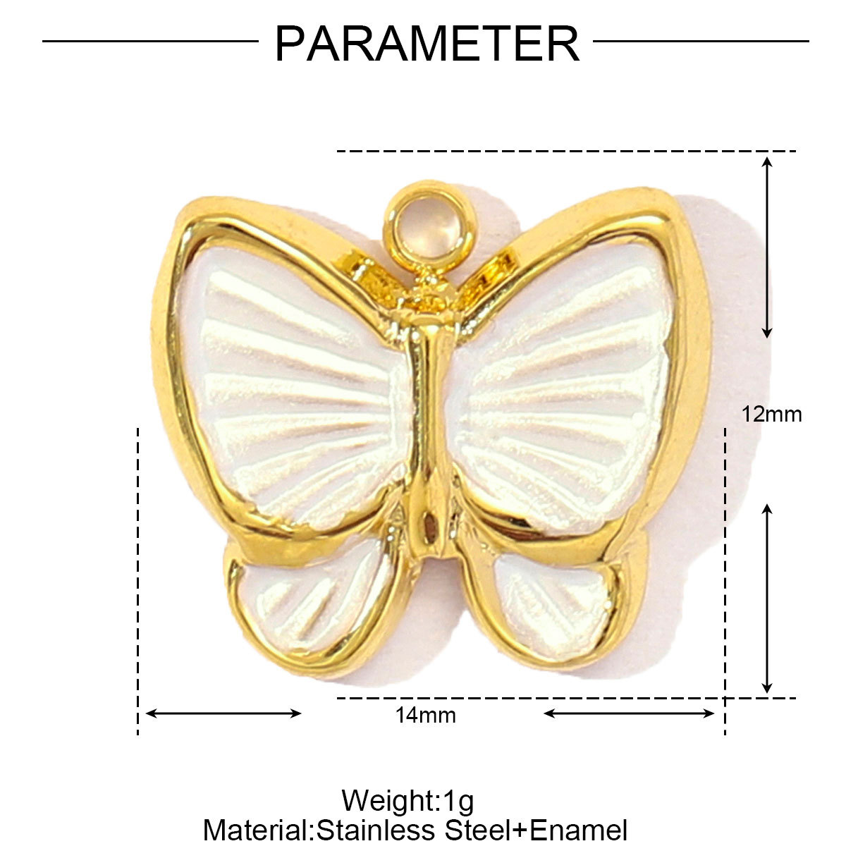 6pcs/pack Stainless Steel Little Cat Kitten DIY Bracelet Charms Women Enamel Butterfly Necklace Pendant Warm Colorful Jewelry