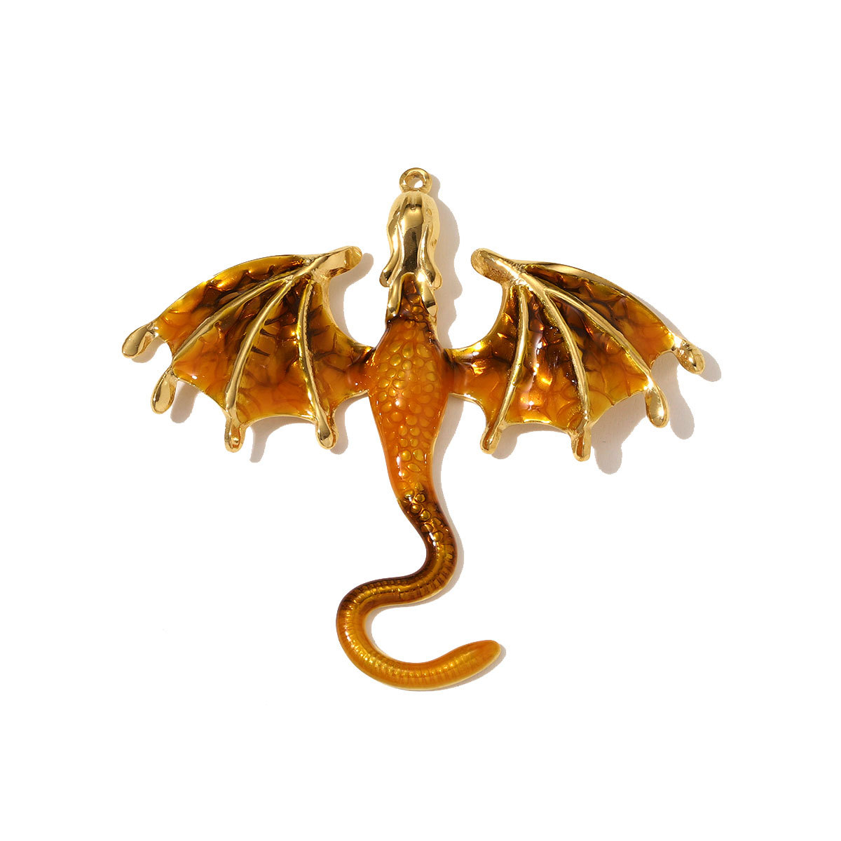 6pcs/pack Stainless Steel Enamel Flying Dragon Necklace Pendant Big Pterosaur DIY Earring Charm Women Fashion Jewelry Wholesale