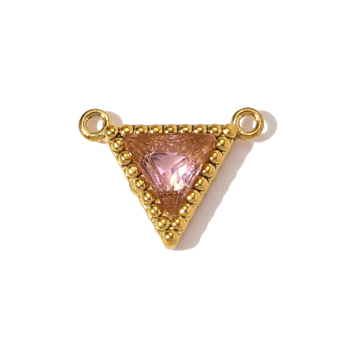 6pcs/pack Stainless Steel Triangle Zircon Necklace Pendants Life Sweet Love DIY Disc Charm Women Star Luck Clover Jewelry Wholesale