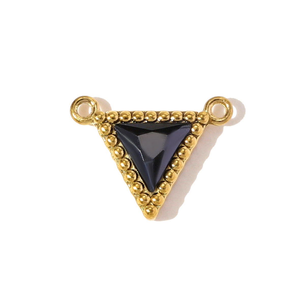 6pcs/pack Stainless Steel Triangle Zircon Necklace Pendants Life Sweet Love DIY Disc Charm Women Star Luck Clover Jewelry Wholesale
