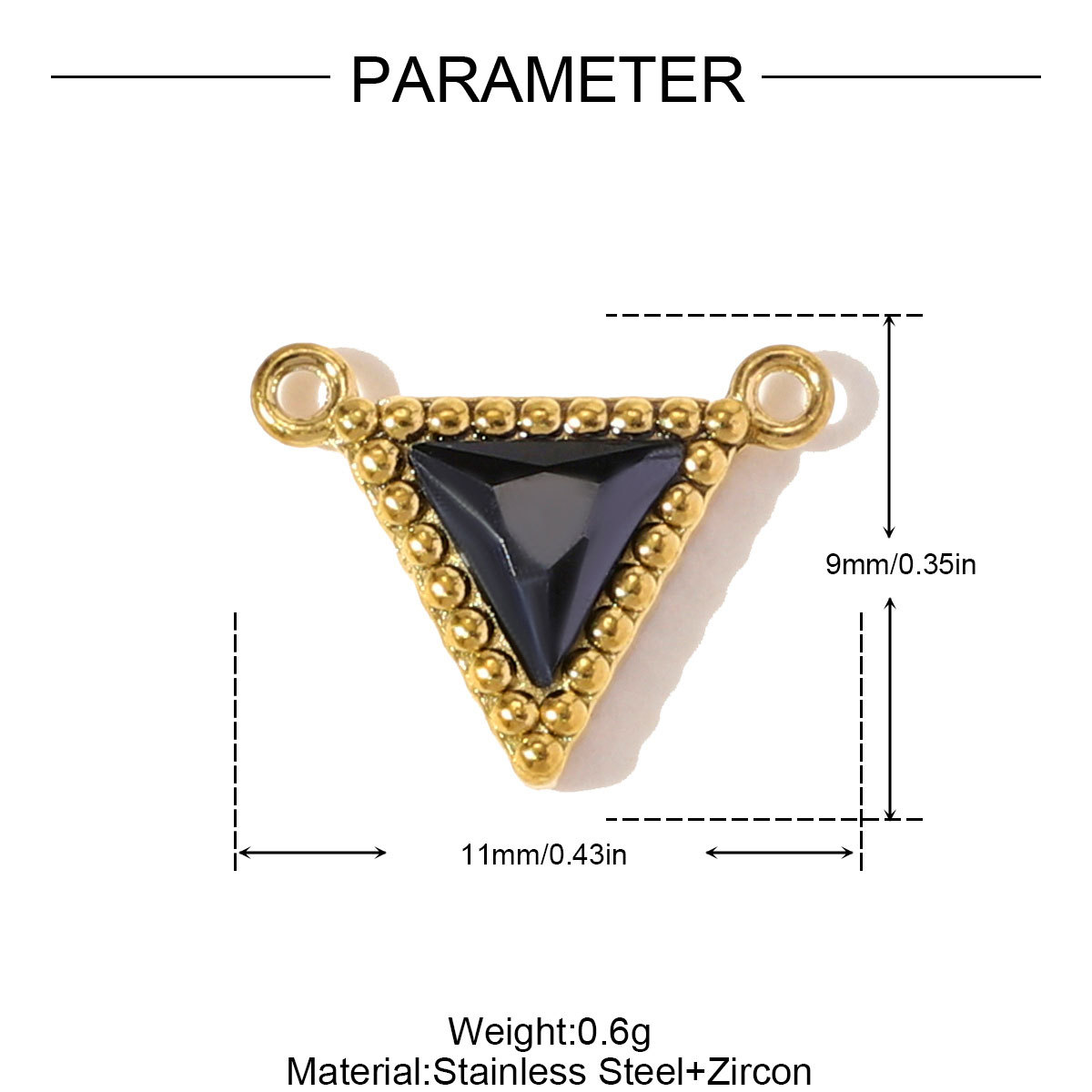 6pcs/pack Stainless Steel Triangle Zircon Necklace Pendants Life Sweet Love DIY Disc Charm Women Star Luck Clover Jewelry Wholesale