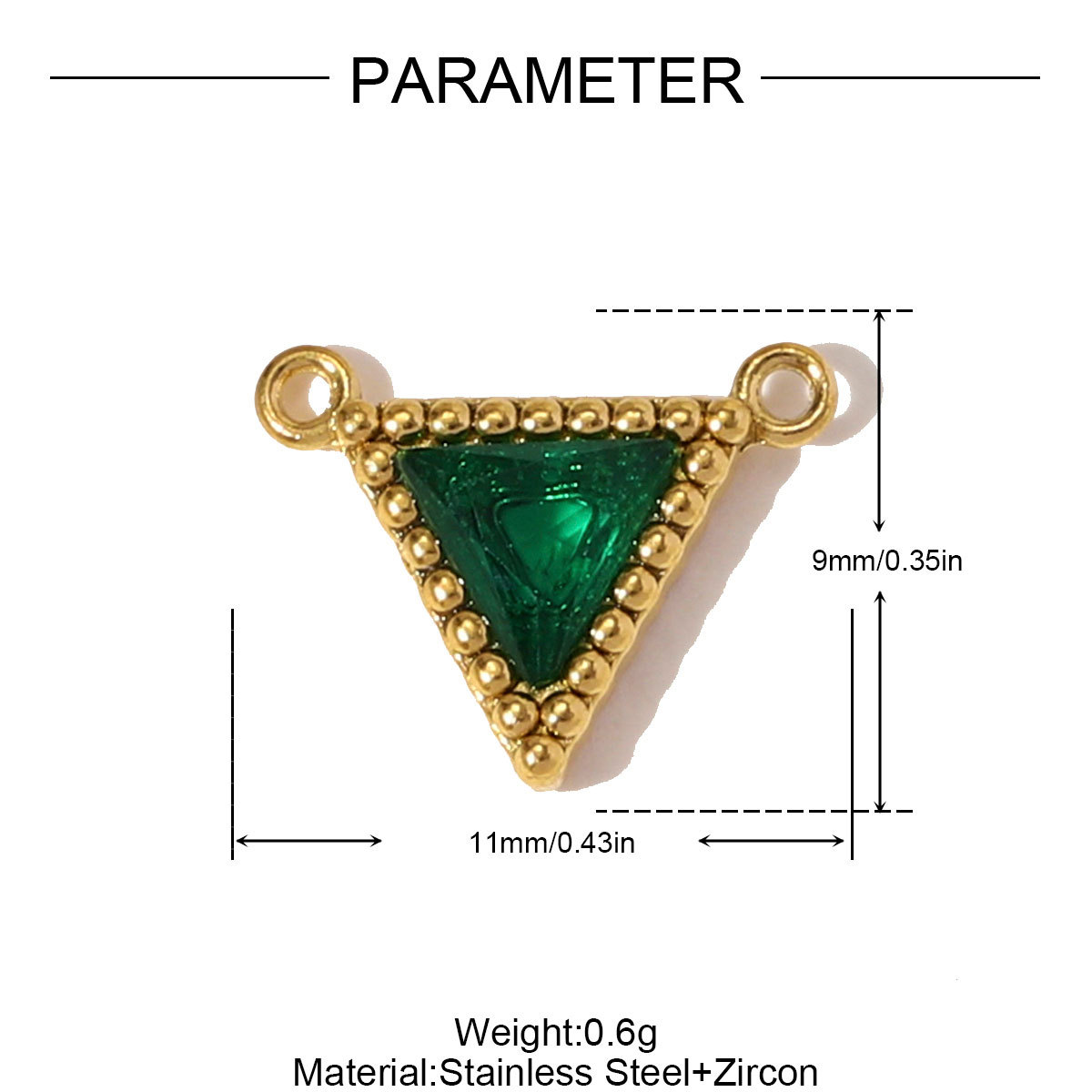 6pcs/pack Stainless Steel Triangle Zircon Necklace Pendants Life Sweet Love DIY Disc Charm Women Star Luck Clover Jewelry Wholesale