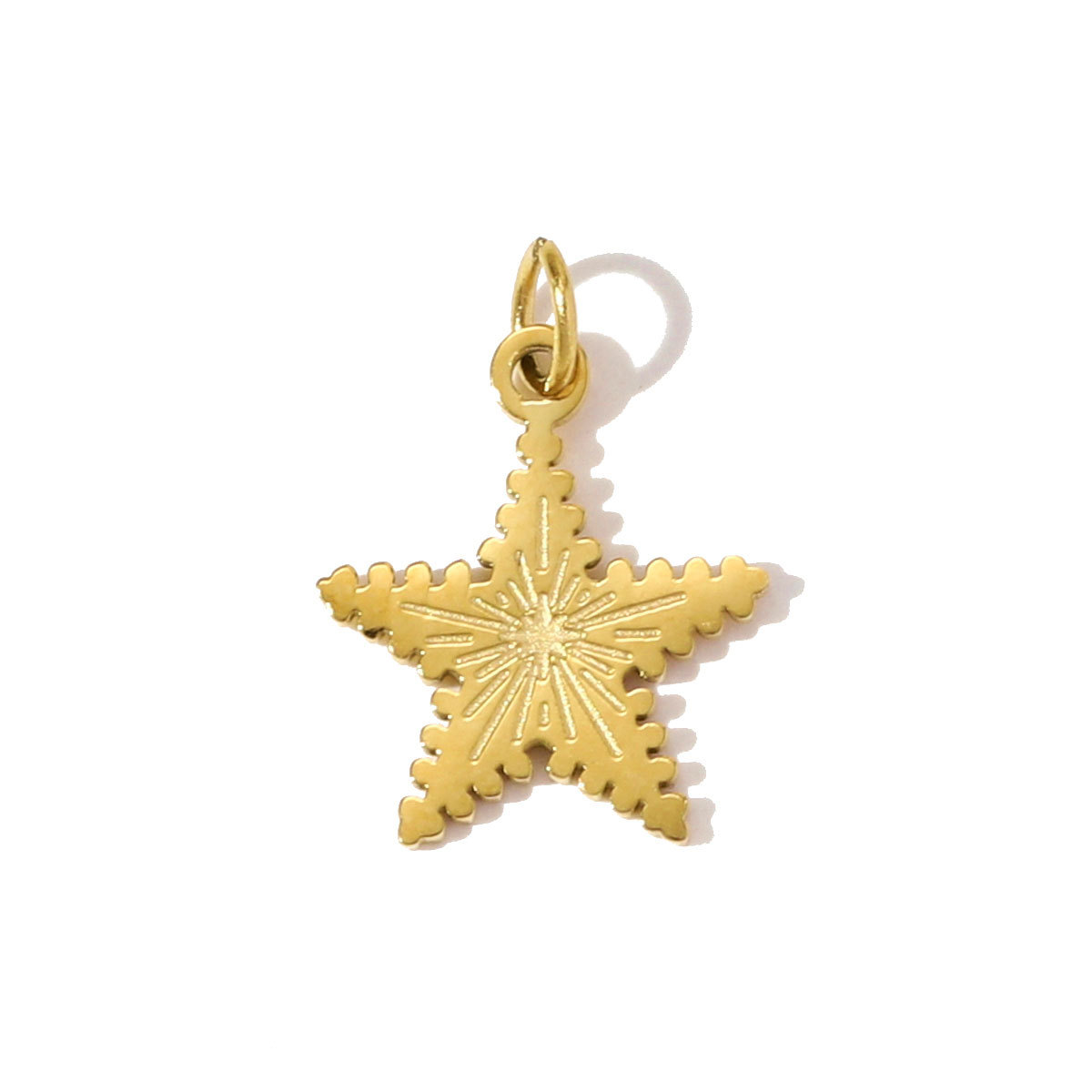 6pcs/pack Stainless Steel Triangle Zircon Necklace Pendants Life Sweet Love DIY Disc Charm Women Star Luck Clover Jewelry Wholesale