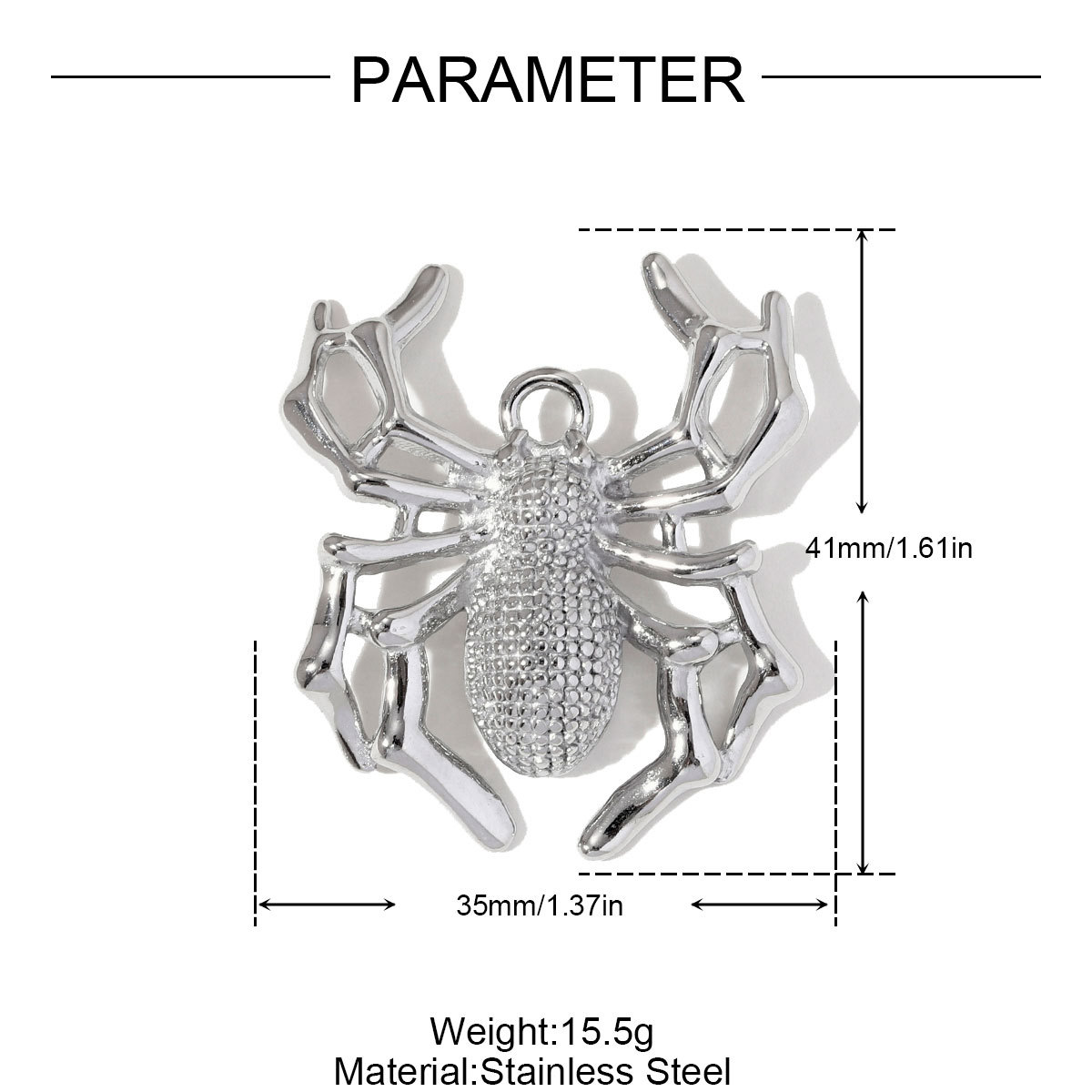 6pcs/pack Stainless Steel Rhinestone Death's Head Necklace Pendants Big Size Spider DIY Charms Women Skull Crown Jewelry Wholesale