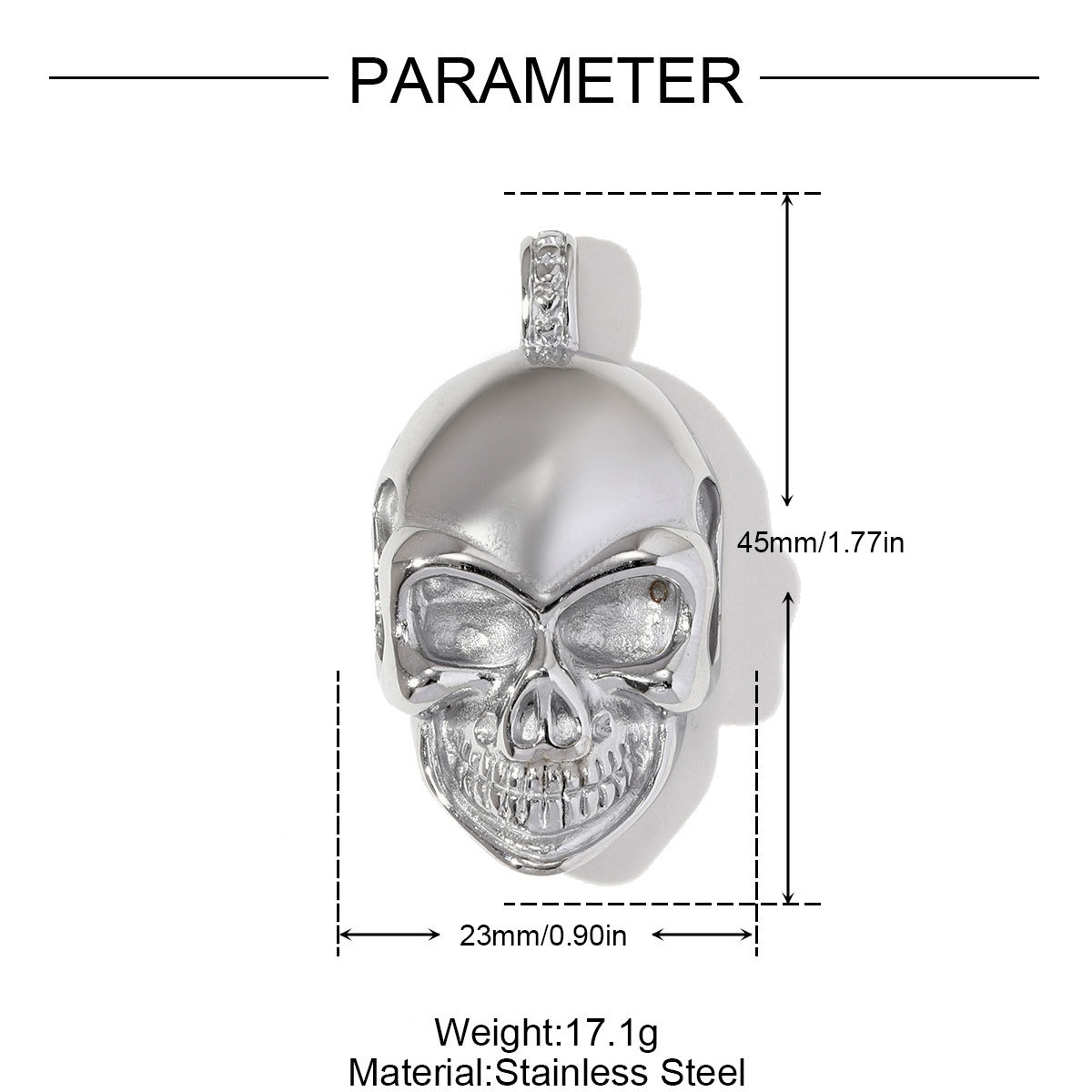 6pcs/pack Stainless Steel Rhinestone Death's Head Necklace Pendants Big Size Spider DIY Charms Women Skull Crown Jewelry Wholesale