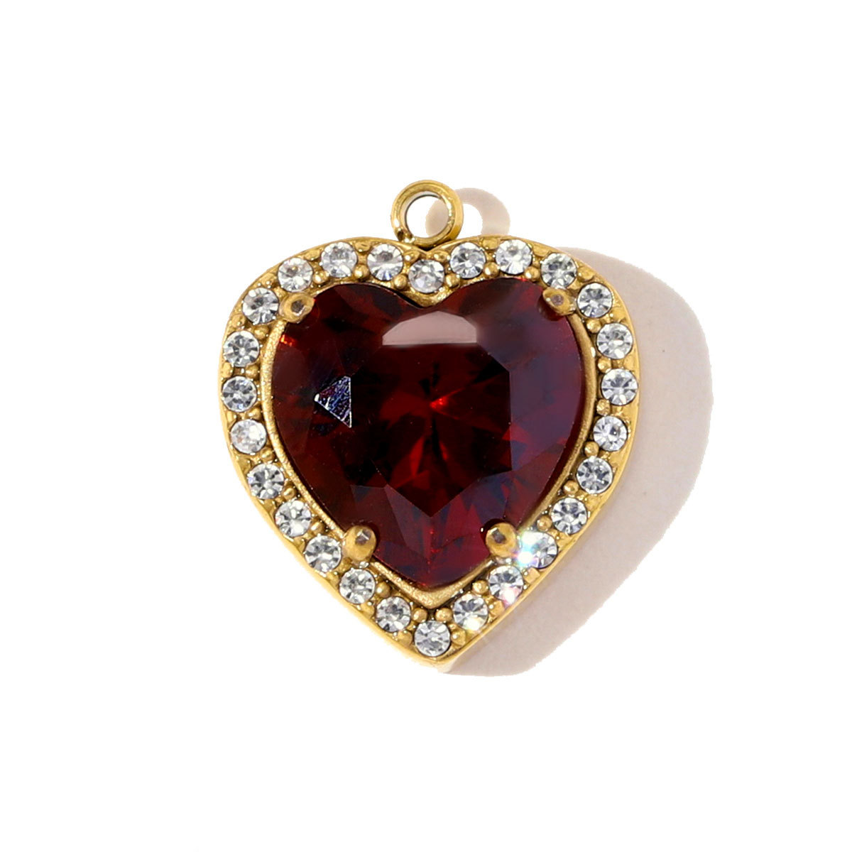 6pcs/pack Fashion Stainless Steel Square Star DIY Charms Heart Oval Zircon Necklace Pendant Women Love Rhinestone Jewelry Wholesale