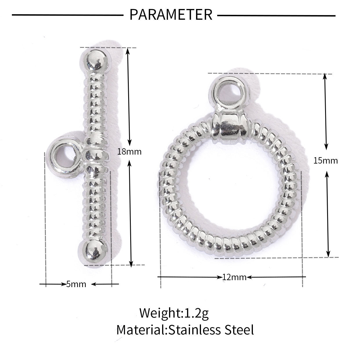 6pcs/pack Fashion Stainless Steel Hexagon Heart Magnetic Buckle OT Clasps for DIY Necklaces Bracelets Making