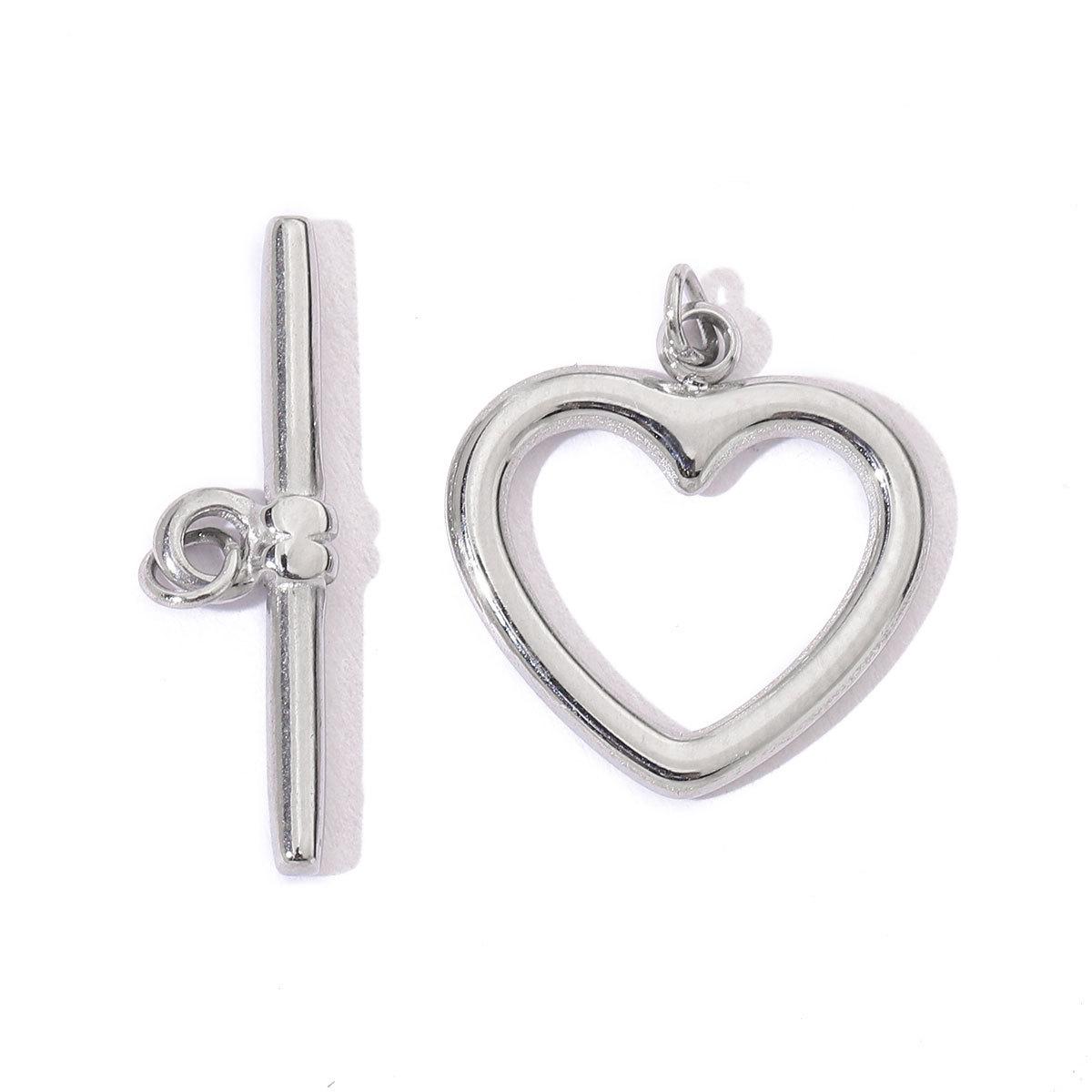 6pcs/pack Fashion Stainless Steel Hexagon Heart Magnetic Buckle OT Clasps for DIY Necklaces Bracelets Making