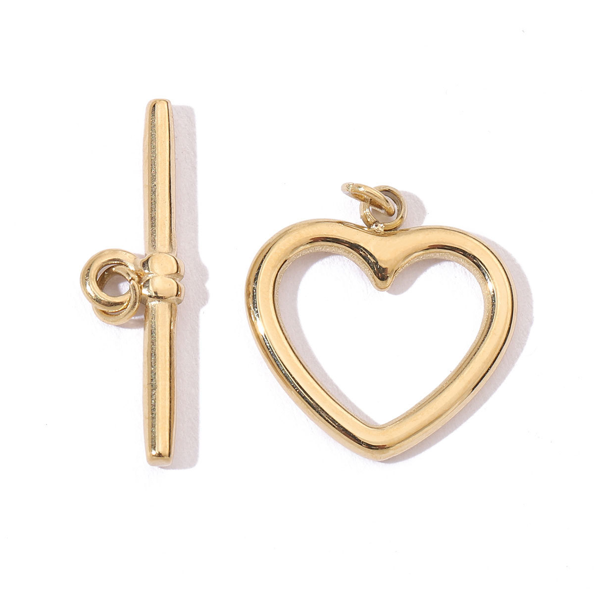 6pcs/pack Fashion Stainless Steel Hexagon Heart Magnetic Buckle OT Clasps for DIY Necklaces Bracelets Making