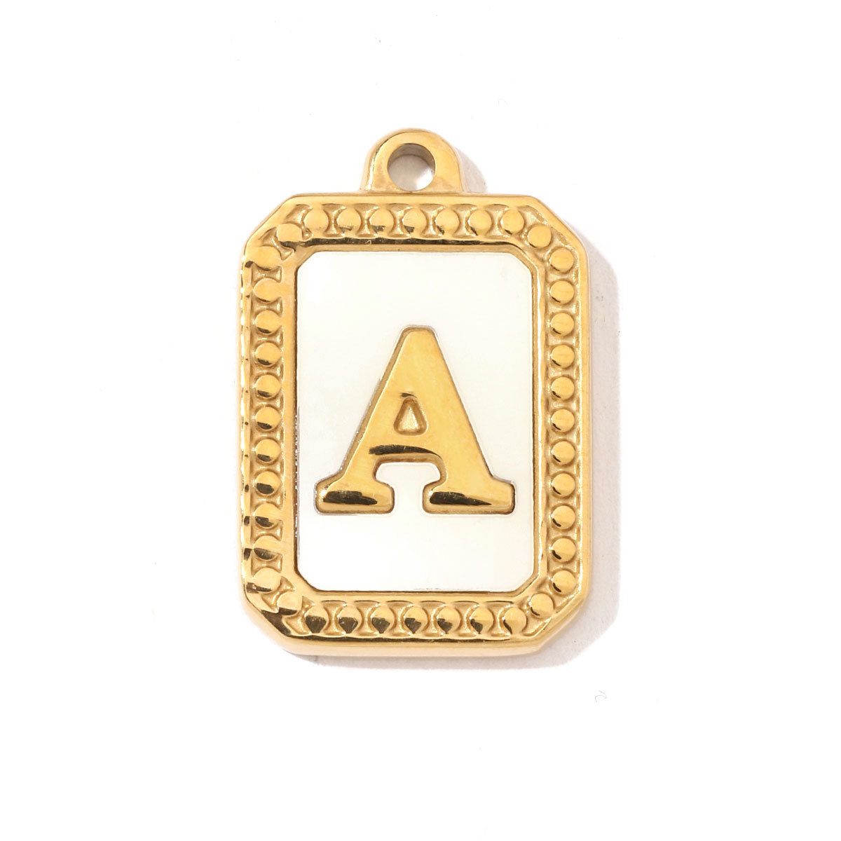6pcs/pack French Style Stainless Steel Initail Alphabe Shell Charms A-Z Name Letter Necklace DIY Small Pendant
