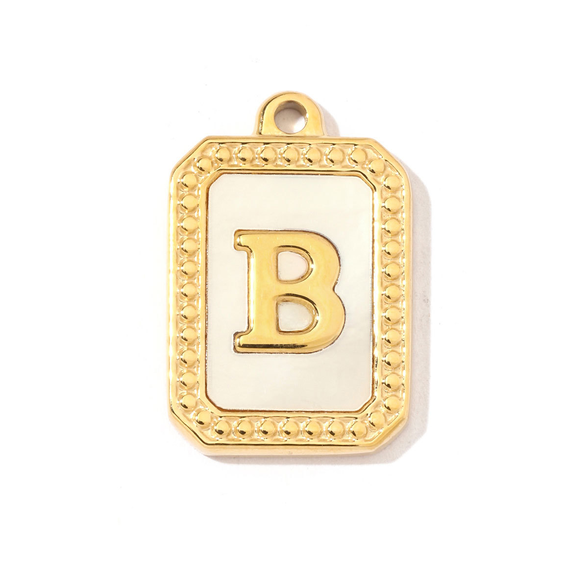 6pcs/pack French Style Stainless Steel Initail Alphabe Shell Charms A-Z Name Letter Necklace DIY Small Pendant