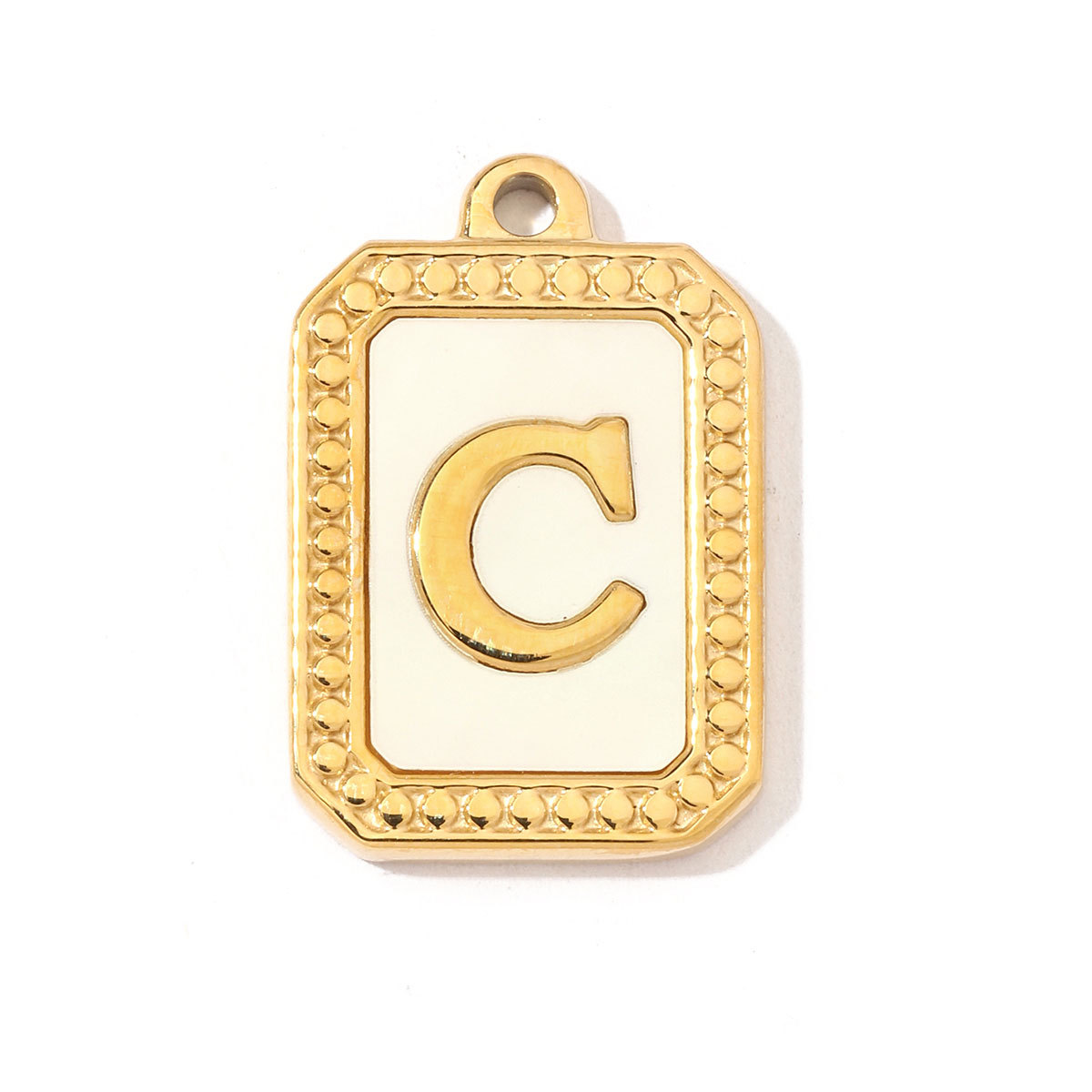 6pcs/pack French Style Stainless Steel Initail Alphabe Shell Charms A-Z Name Letter Necklace DIY Small Pendant