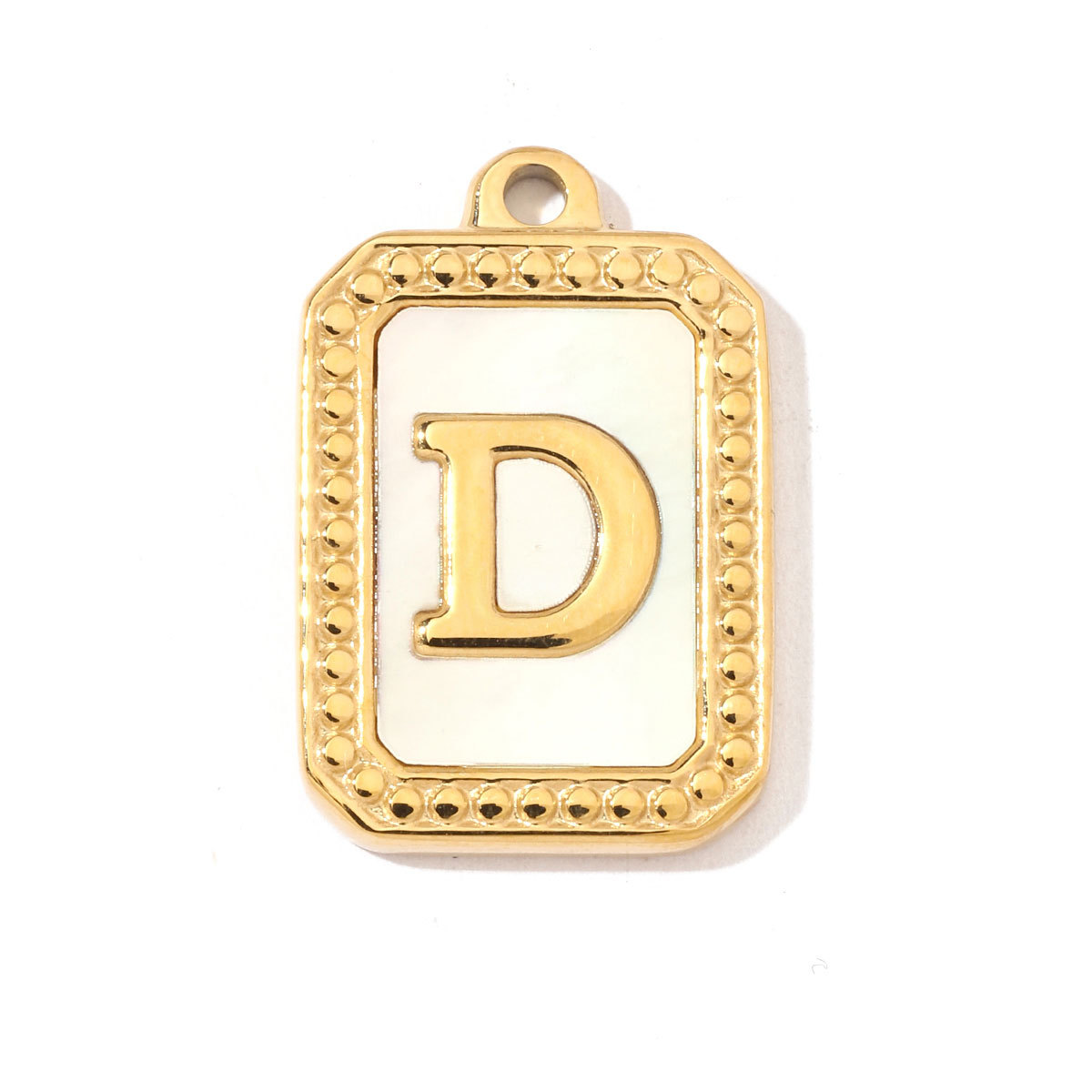 6pcs/pack French Style Stainless Steel Initail Alphabe Shell Charms A-Z Name Letter Necklace DIY Small Pendant