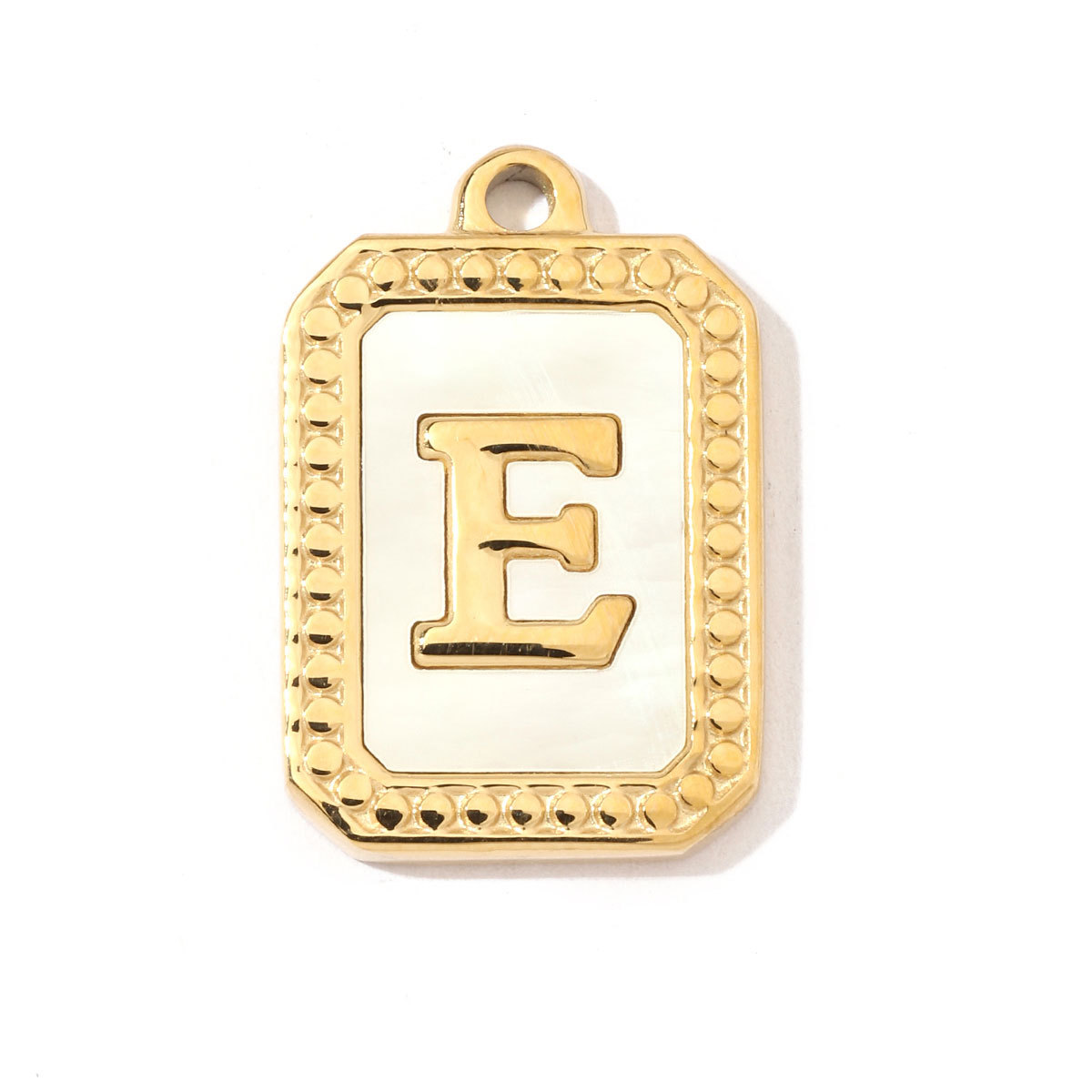 6pcs/pack French Style Stainless Steel Initail Alphabe Shell Charms A-Z Name Letter Necklace DIY Small Pendant