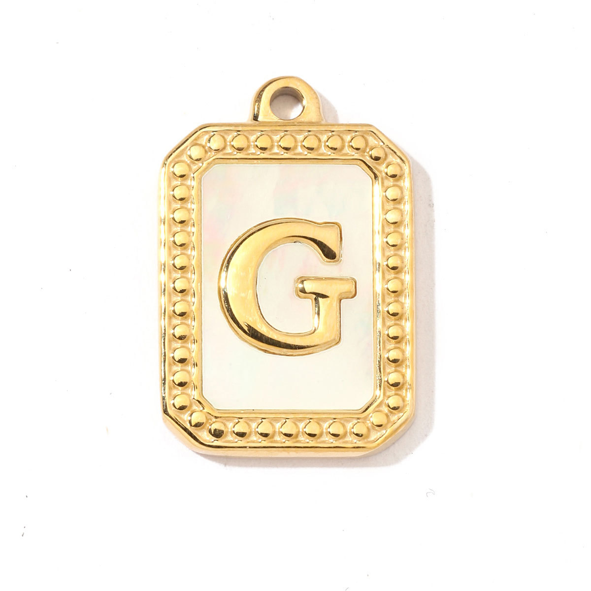 6pcs/pack French Style Stainless Steel Initail Alphabe Shell Charms A-Z Name Letter Necklace DIY Small Pendant