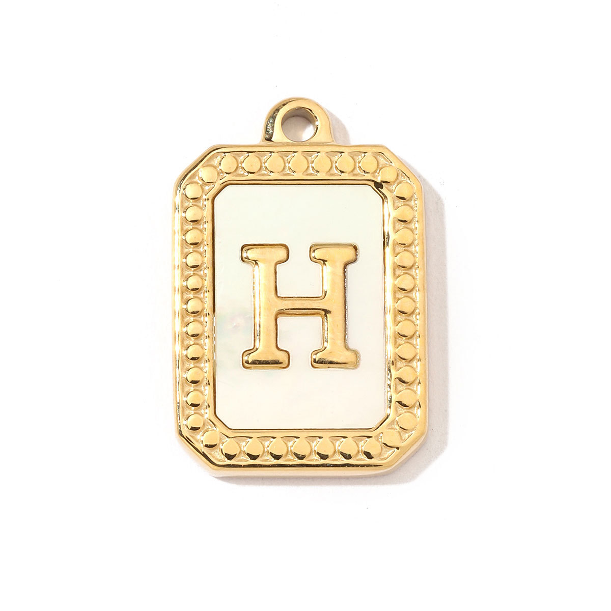 6pcs/pack French Style Stainless Steel Initail Alphabe Shell Charms A-Z Name Letter Necklace DIY Small Pendant