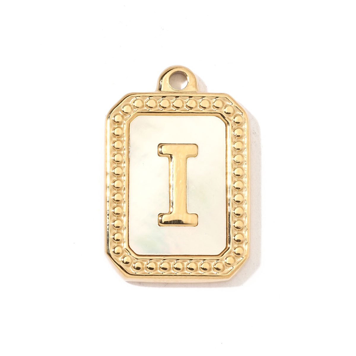 6pcs/pack French Style Stainless Steel Initail Alphabe Shell Charms A-Z Name Letter Necklace DIY Small Pendant