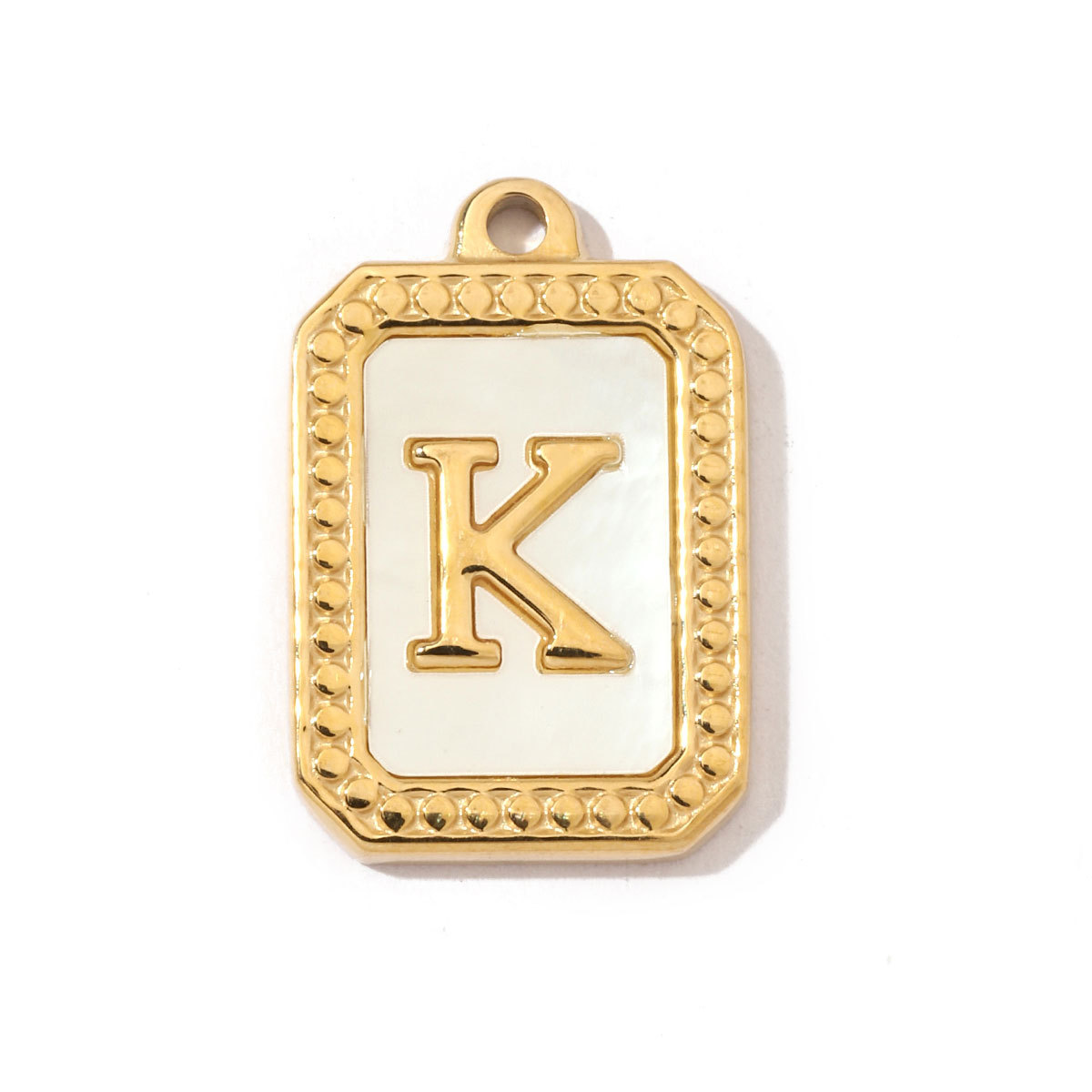 6pcs/pack French Style Stainless Steel Initail Alphabe Shell Charms A-Z Name Letter Necklace DIY Small Pendant
