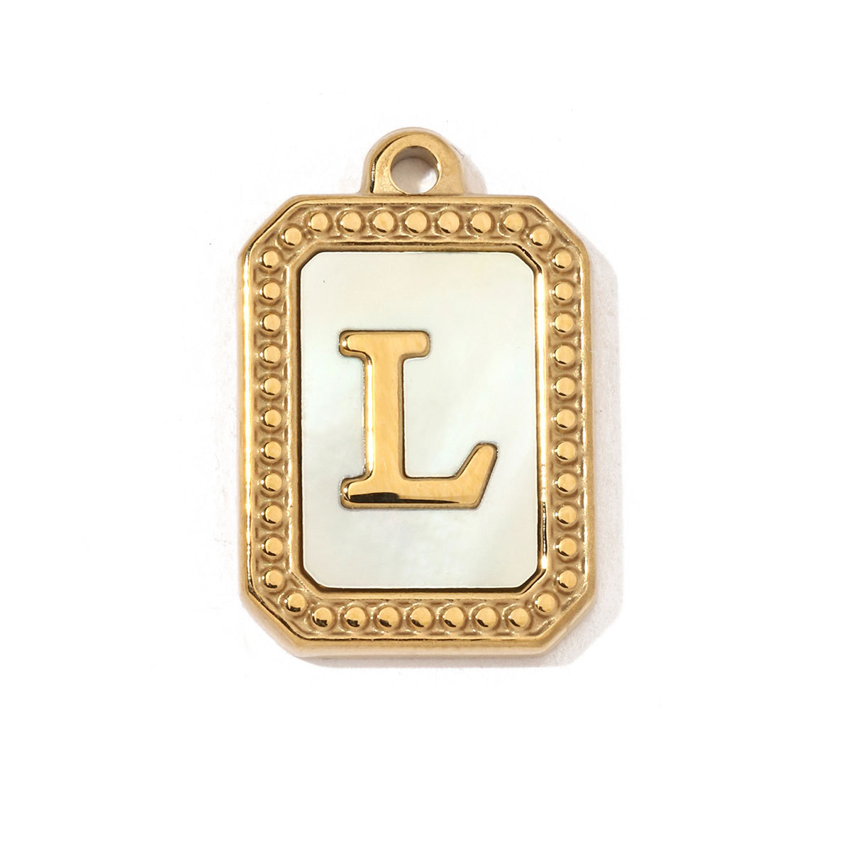 6pcs/pack French Style Stainless Steel Initail Alphabe Shell Charms A-Z Name Letter Necklace DIY Small Pendant