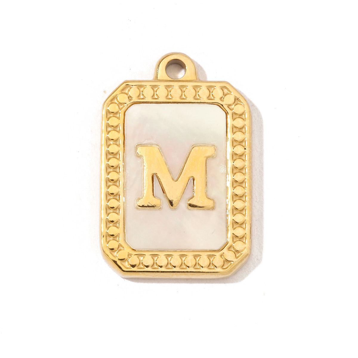6pcs/pack French Style Stainless Steel Initail Alphabe Shell Charms A-Z Name Letter Necklace DIY Small Pendant