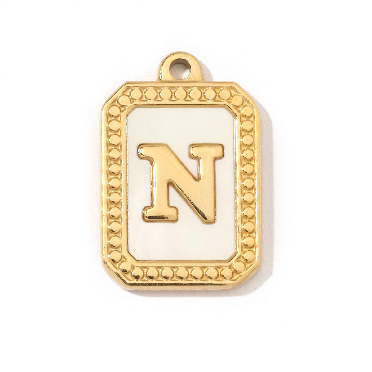 6pcs/pack French Style Stainless Steel Initail Alphabe Shell Charms A-Z Name Letter Necklace DIY Small Pendant