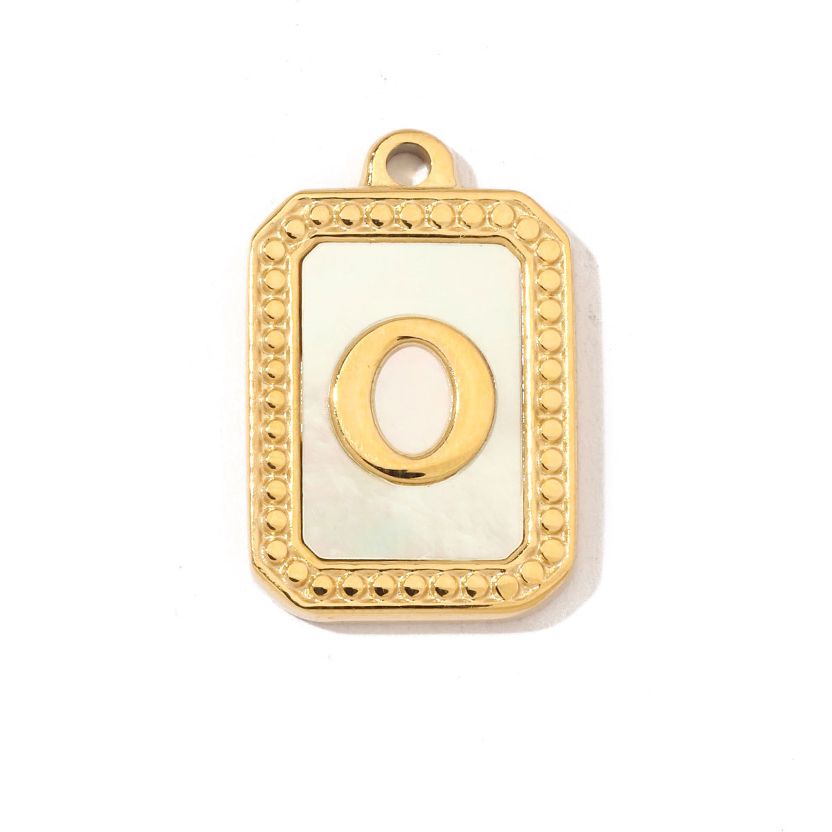 6pcs/pack French Style Stainless Steel Initail Alphabe Shell Charms A-Z Name Letter Necklace DIY Small Pendant