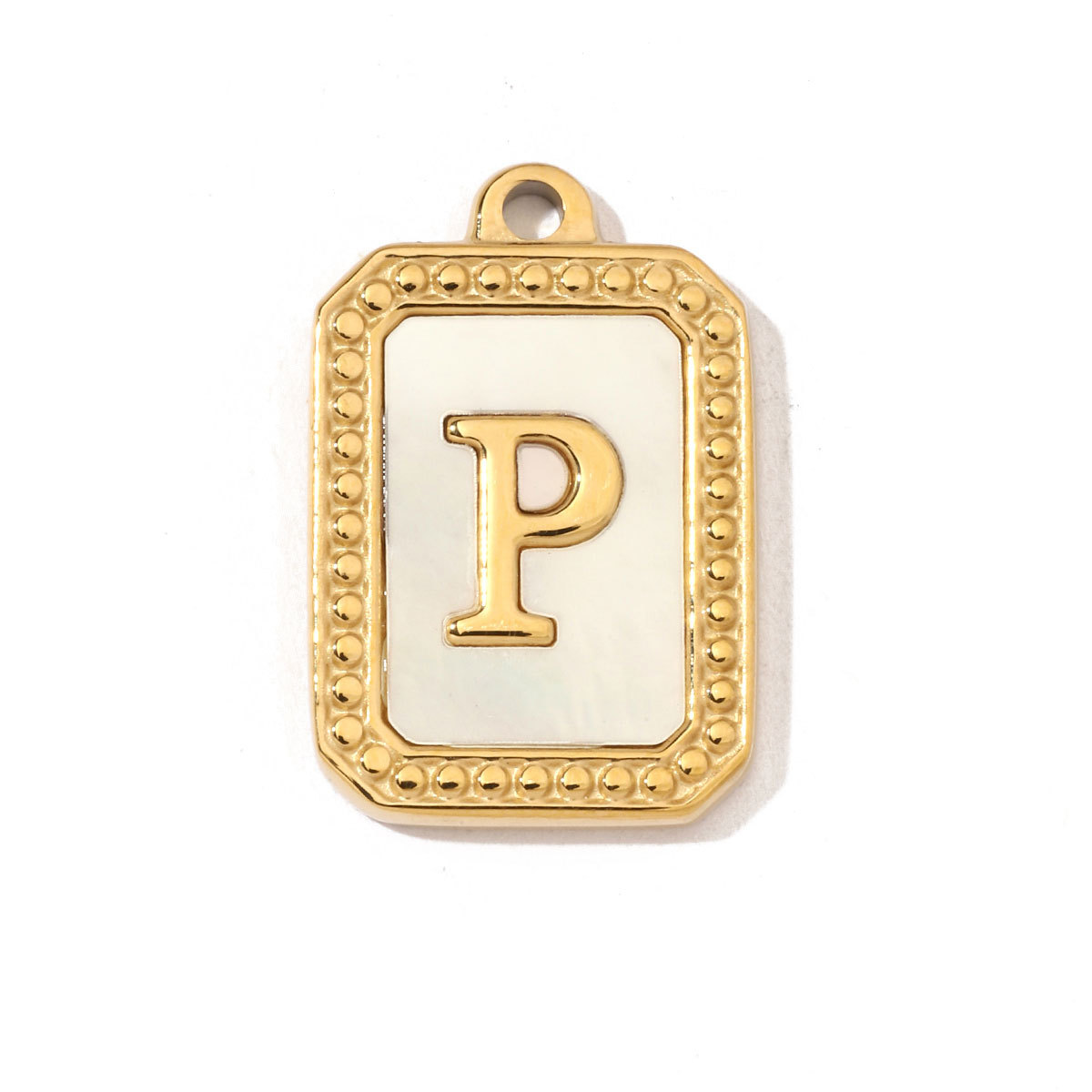 6pcs/pack French Style Stainless Steel Initail Alphabe Shell Charms A-Z Name Letter Necklace DIY Small Pendant