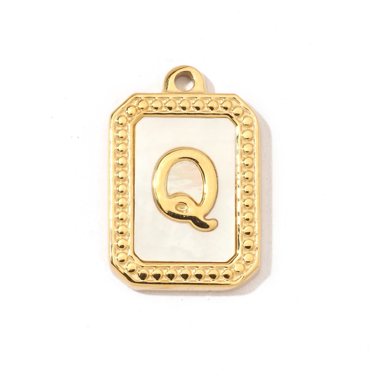 6pcs/pack French Style Stainless Steel Initail Alphabe Shell Charms A-Z Name Letter Necklace DIY Small Pendant