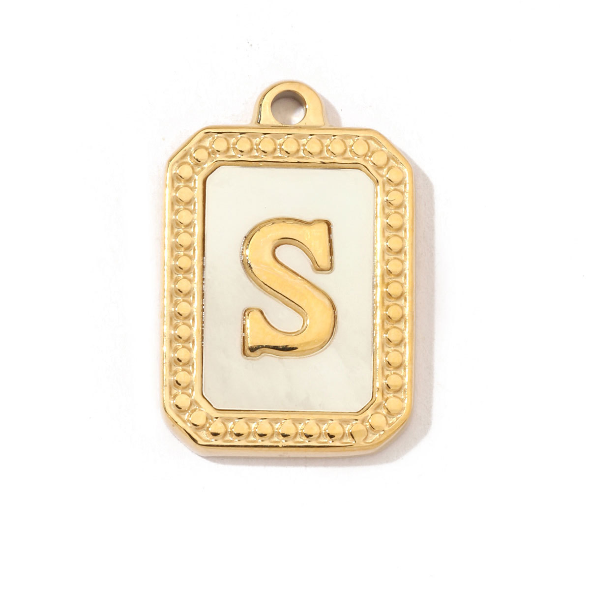 6pcs/pack French Style Stainless Steel Initail Alphabe Shell Charms A-Z Name Letter Necklace DIY Small Pendant
