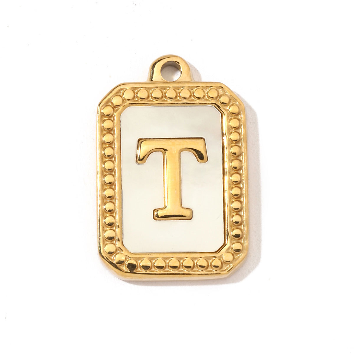 6pcs/pack French Style Stainless Steel Initail Alphabe Shell Charms A-Z Name Letter Necklace DIY Small Pendant