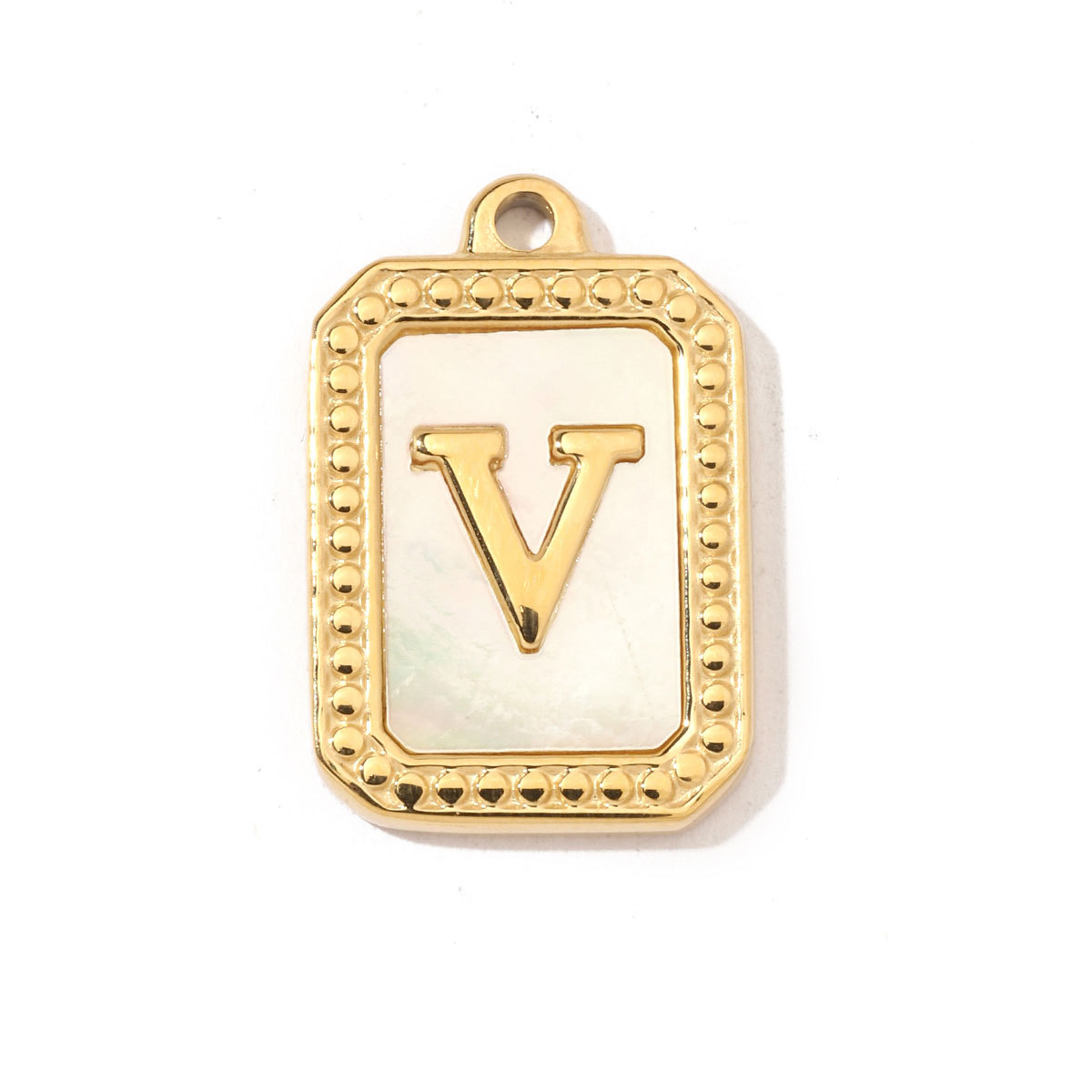 6pcs/pack French Style Stainless Steel Initail Alphabe Shell Charms A-Z Name Letter Necklace DIY Small Pendant