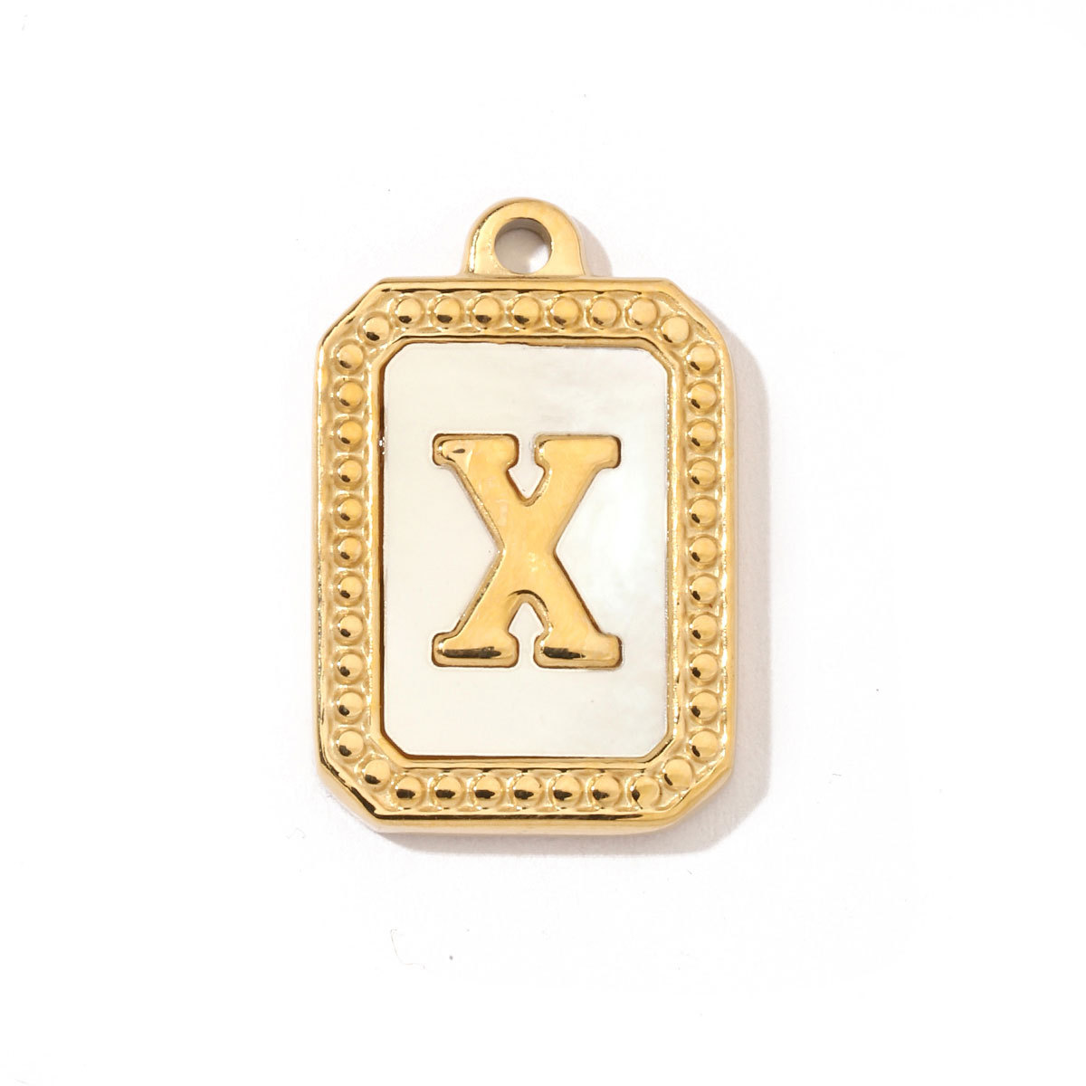 6pcs/pack French Style Stainless Steel Initail Alphabe Shell Charms A-Z Name Letter Necklace DIY Small Pendant