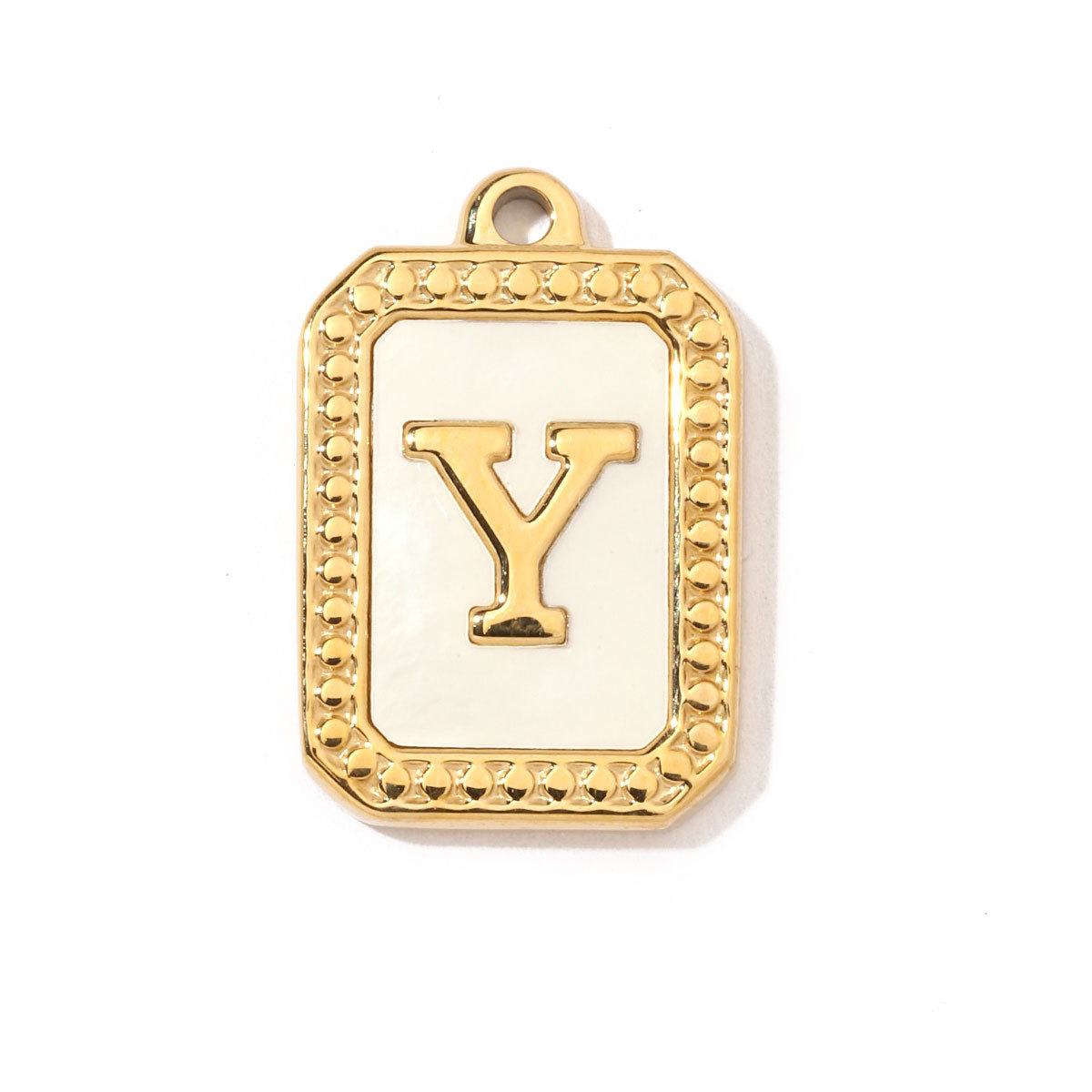 6pcs/pack French Style Stainless Steel Initail Alphabe Shell Charms A-Z Name Letter Necklace DIY Small Pendant