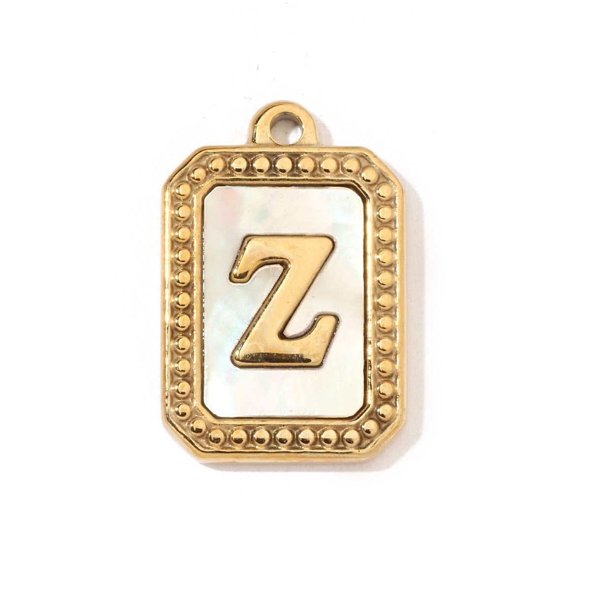 6pcs/pack French Style Stainless Steel Initail Alphabe Shell Charms A-Z Name Letter Necklace DIY Small Pendant