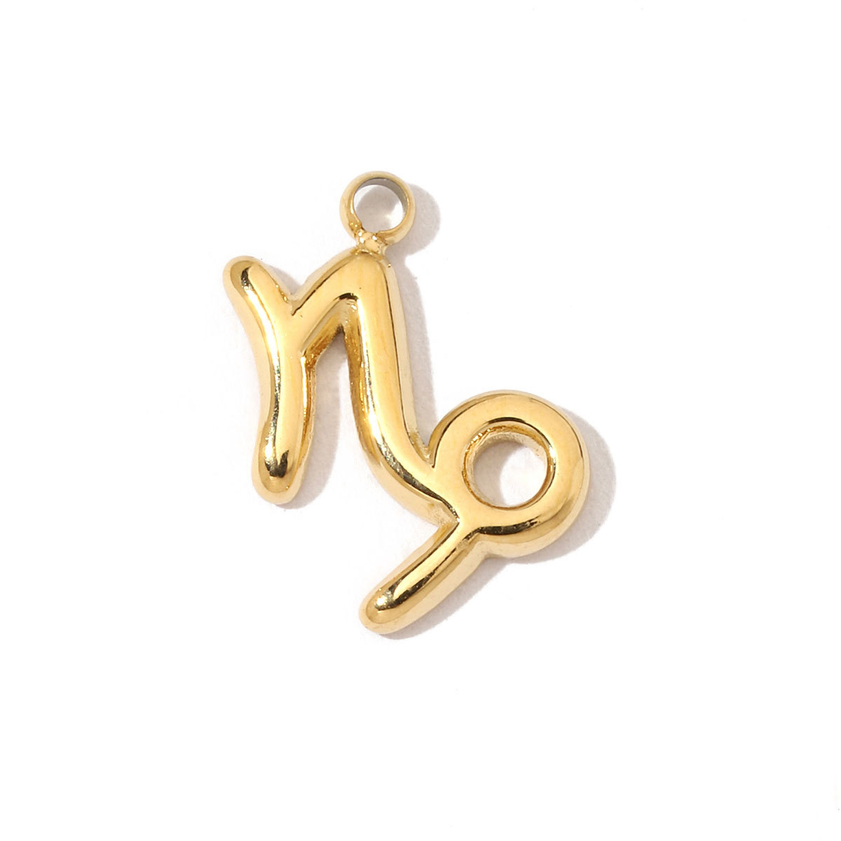 6pcs/pack French Style Stainless Steel Gold Color Zodiac Charms Star Signs Necklace DIY Small Pendant