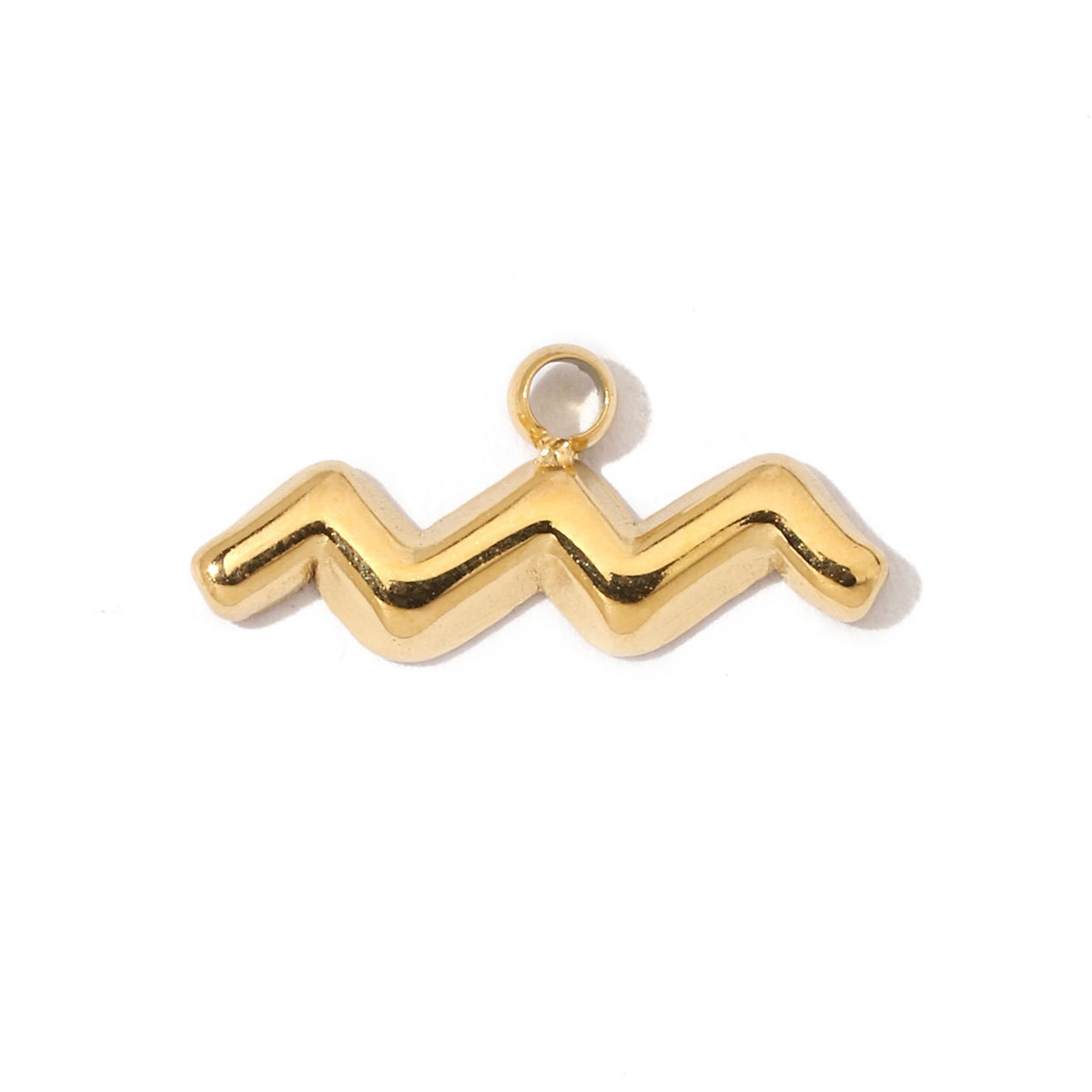 6pcs/pack French Style Stainless Steel Gold Color Zodiac Charms Star Signs Necklace DIY Small Pendant