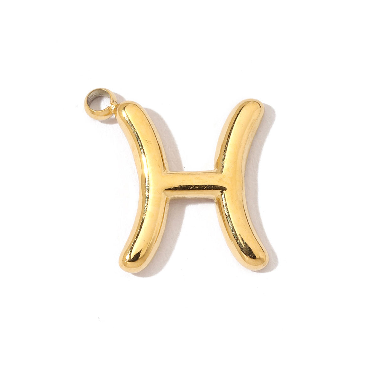6pcs/pack French Style Stainless Steel Gold Color Zodiac Charms Star Signs Necklace DIY Small Pendant