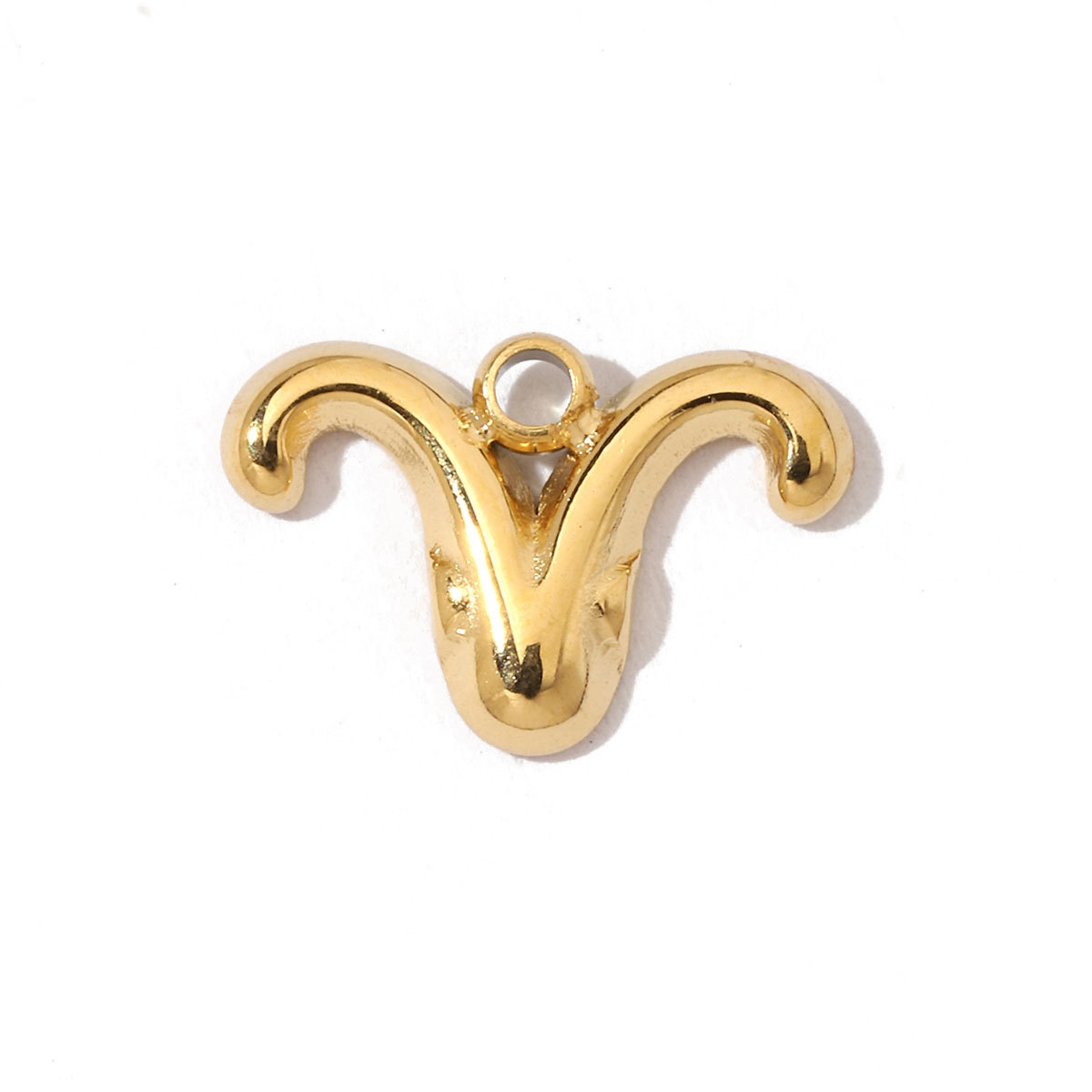 6pcs/pack French Style Stainless Steel Gold Color Zodiac Charms Star Signs Necklace DIY Small Pendant