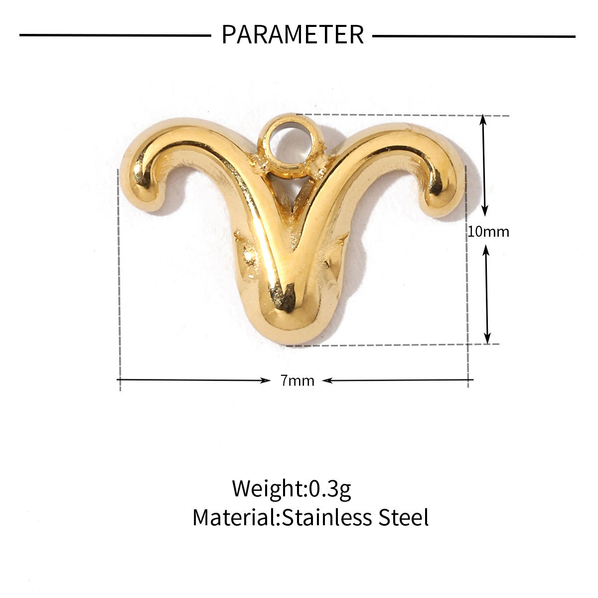 6pcs/pack French Style Stainless Steel Gold Color Zodiac Charms Star Signs Necklace DIY Small Pendant