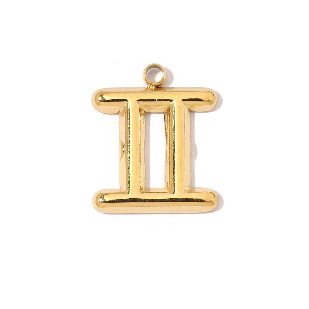 6pcs/pack French Style Stainless Steel Gold Color Zodiac Charms Star Signs Necklace DIY Small Pendant