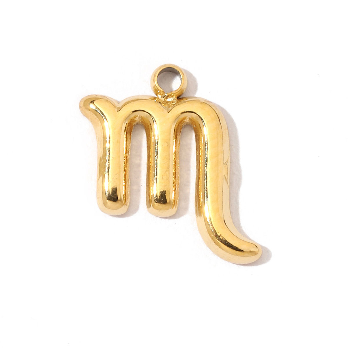 6pcs/pack French Style Stainless Steel Gold Color Zodiac Charms Star Signs Necklace DIY Small Pendant