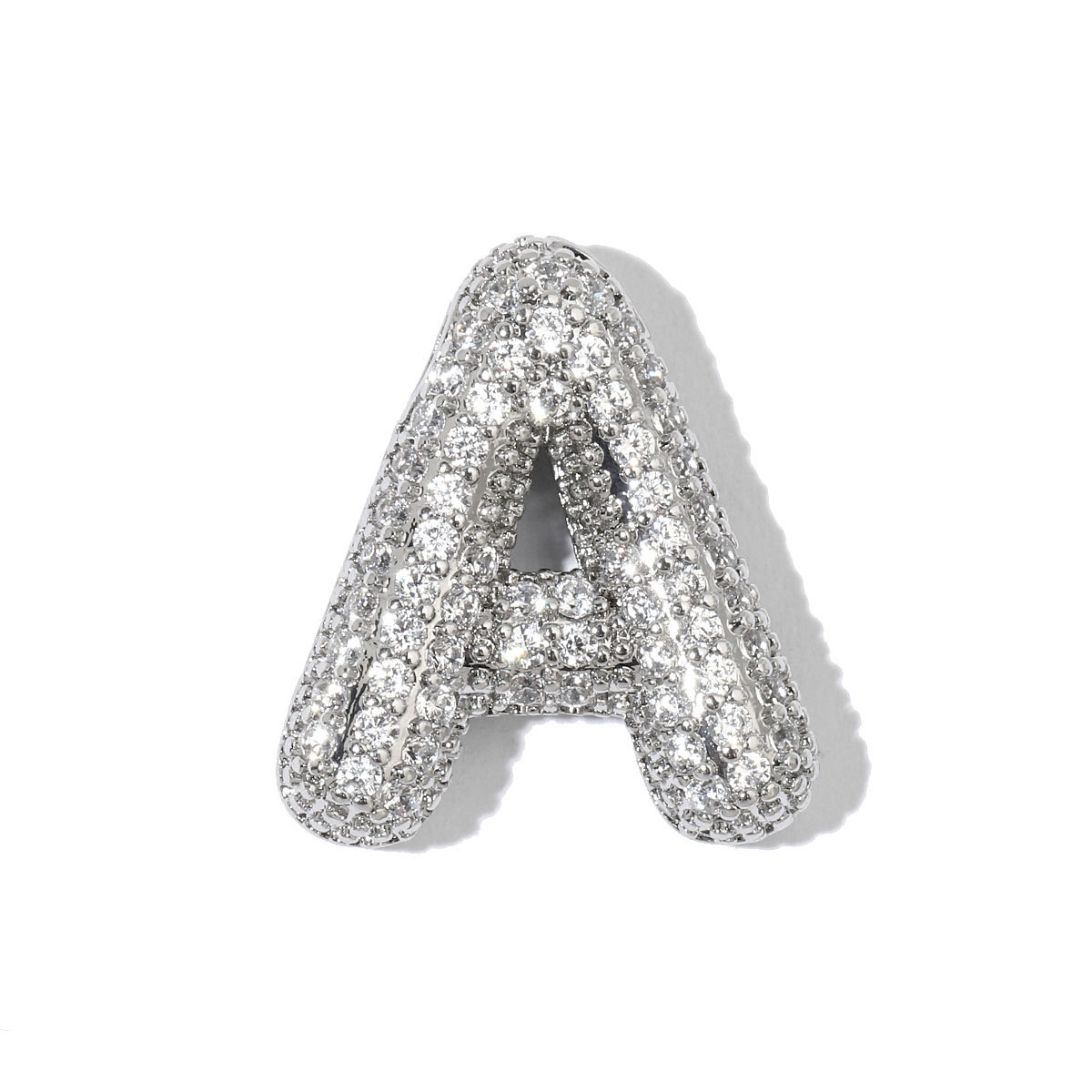 6pcs/pack Hip Hop Copper Zircon Stone Bubble A-Z Letter Charms Alphabet Initail Name Necklace DIY Small Pendant