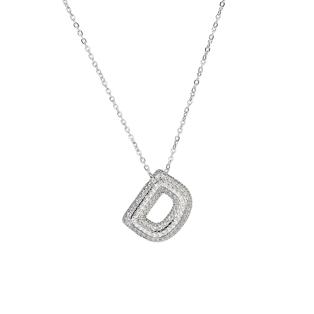6pcs/pack Hip Hop Copper Zircon Stone Bubble A-Z Letter Charms Alphabet Initail Name Necklace DIY Small Pendant