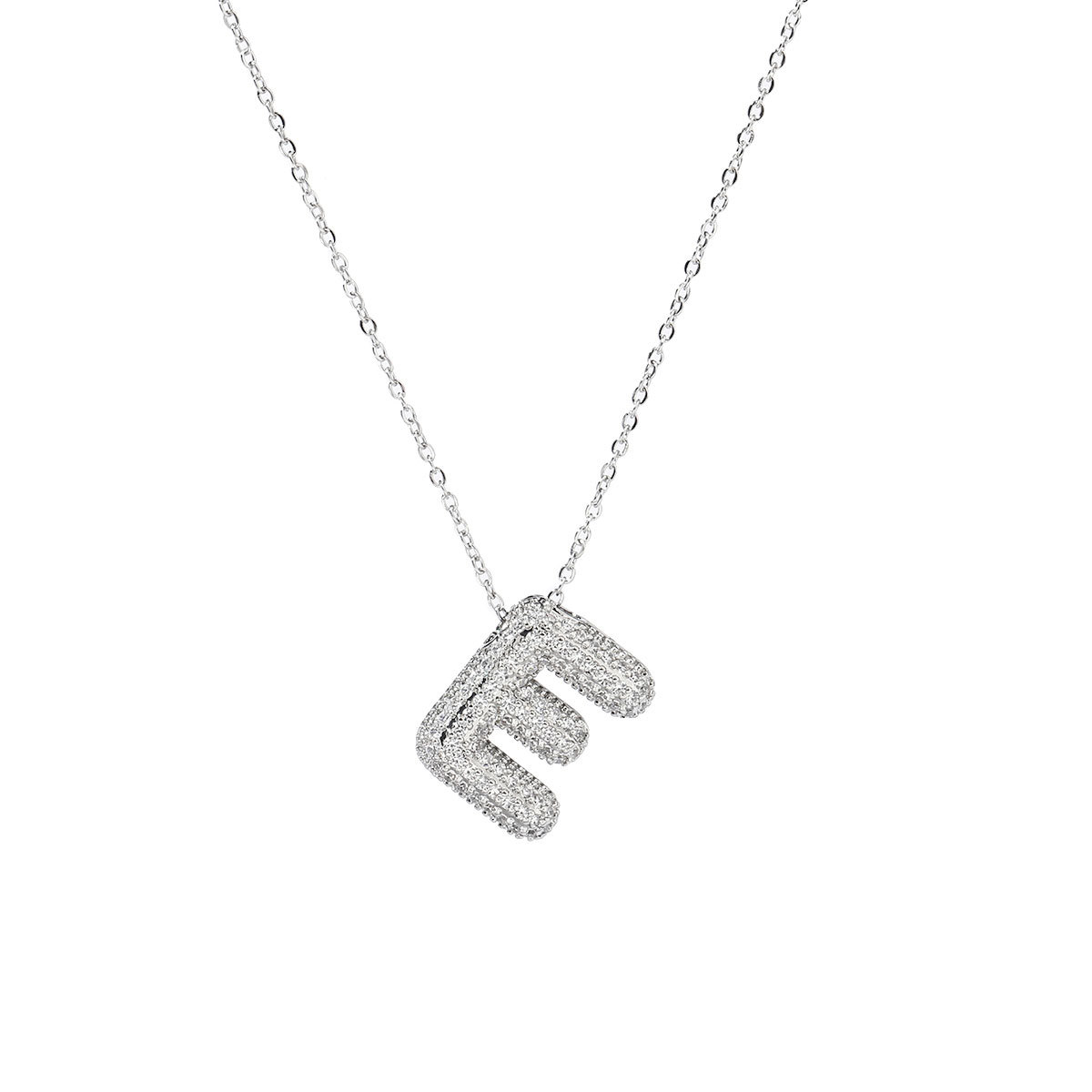 6pcs/pack Hip Hop Copper Zircon Stone Bubble A-Z Letter Charms Alphabet Initail Name Necklace DIY Small Pendant